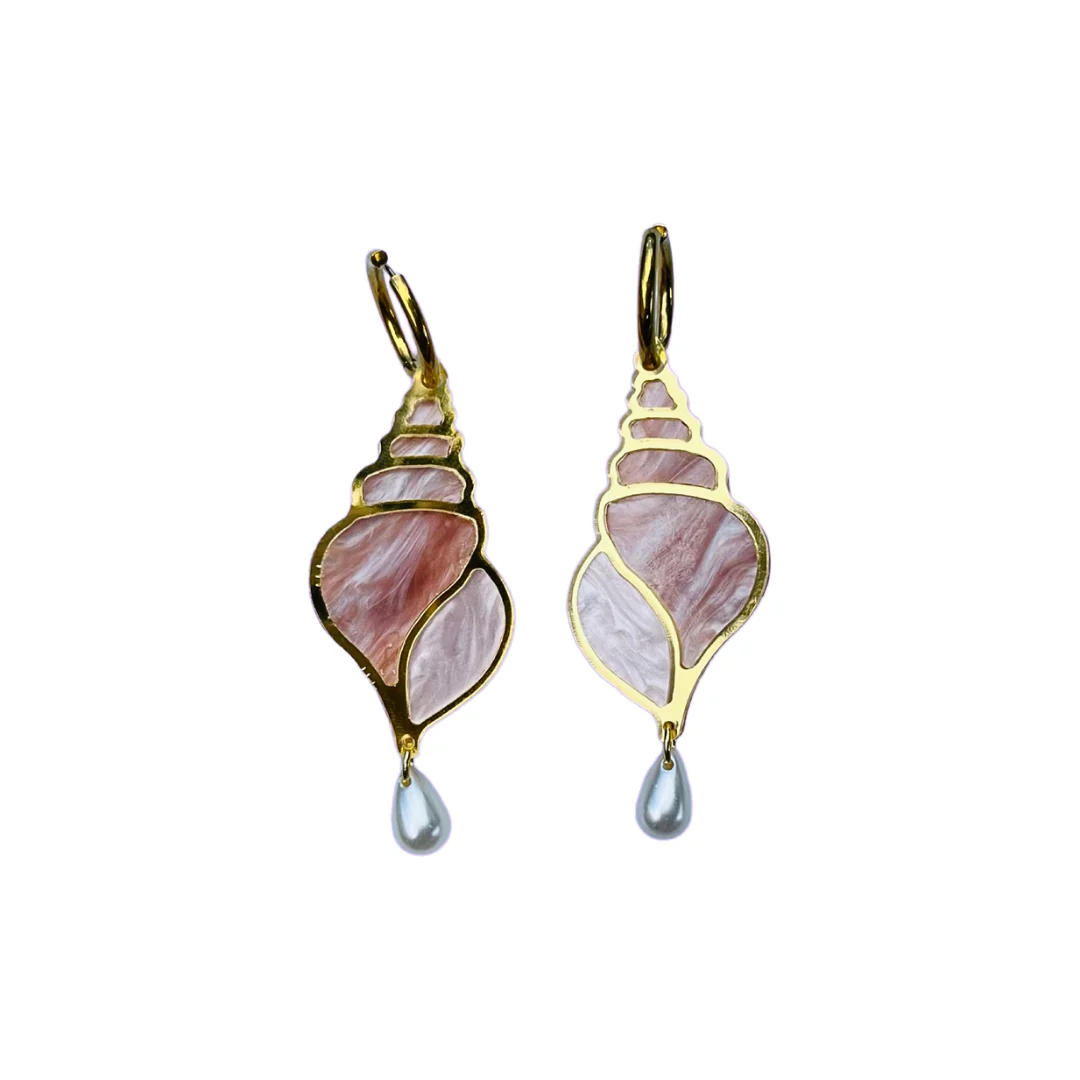 Conch Shell Hoop Earrings