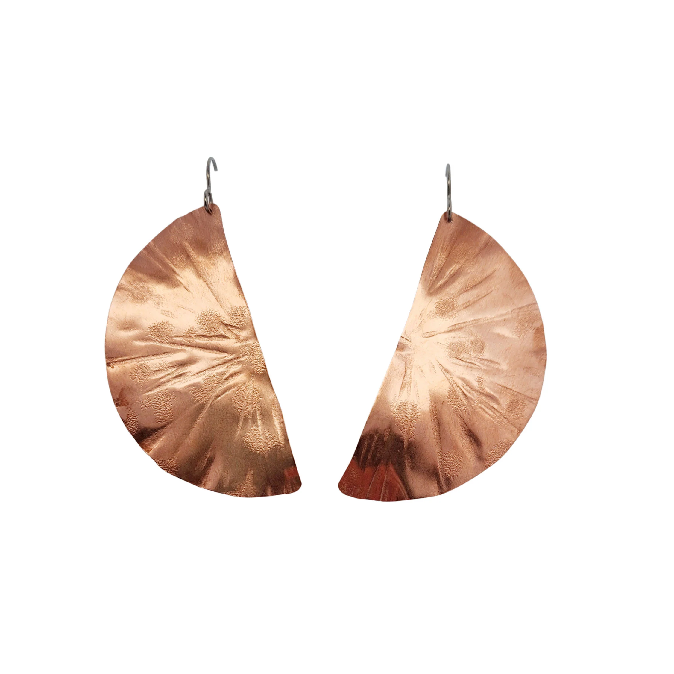 Copper Orange Slice Earrings - Image 2