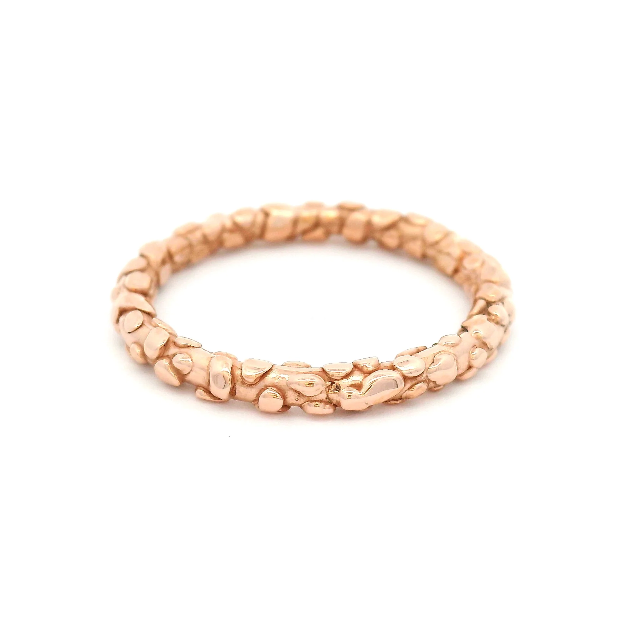 10k Rose Pebble Textured Band - Image 2