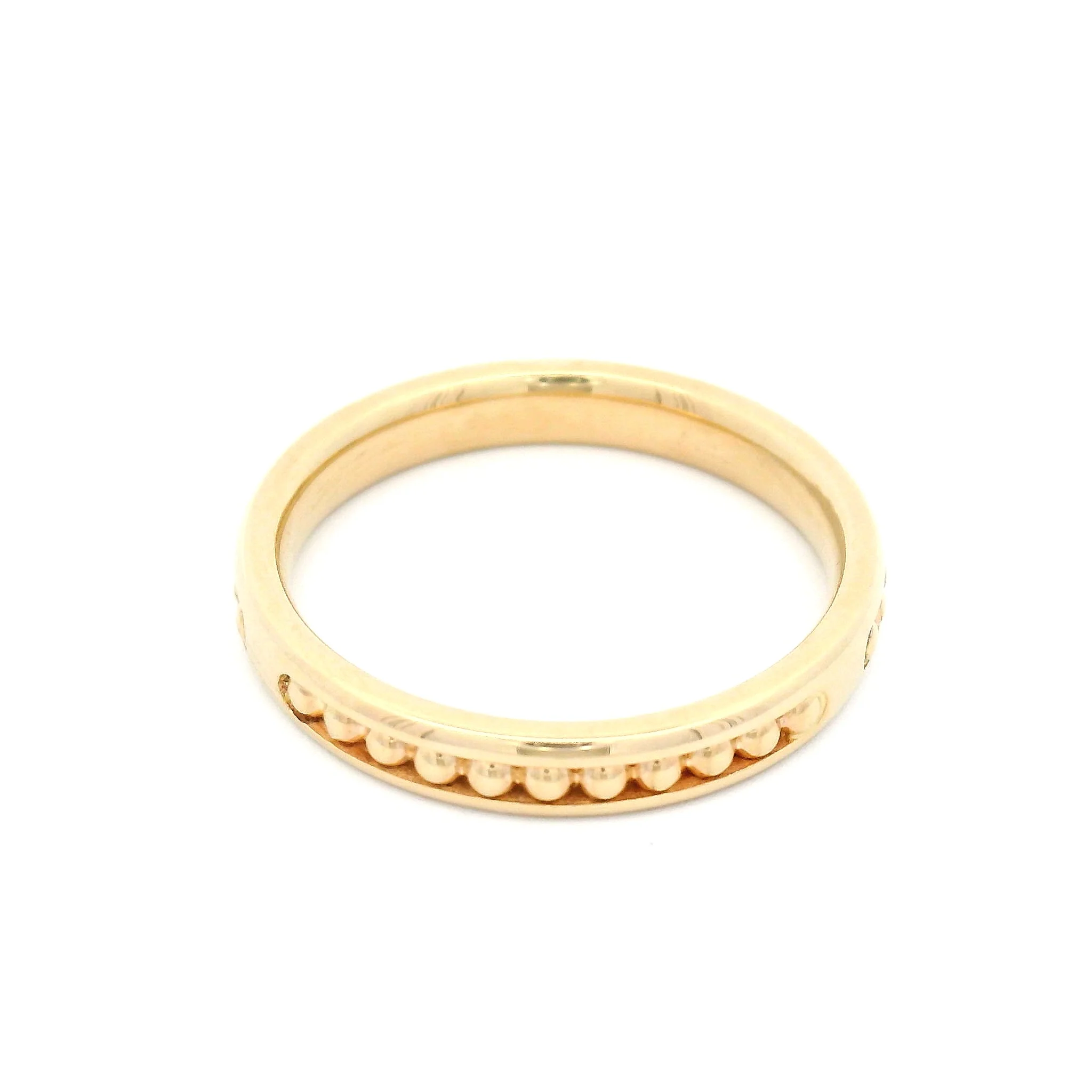 10k Yellow Inlayed Beaded Band - Image 3