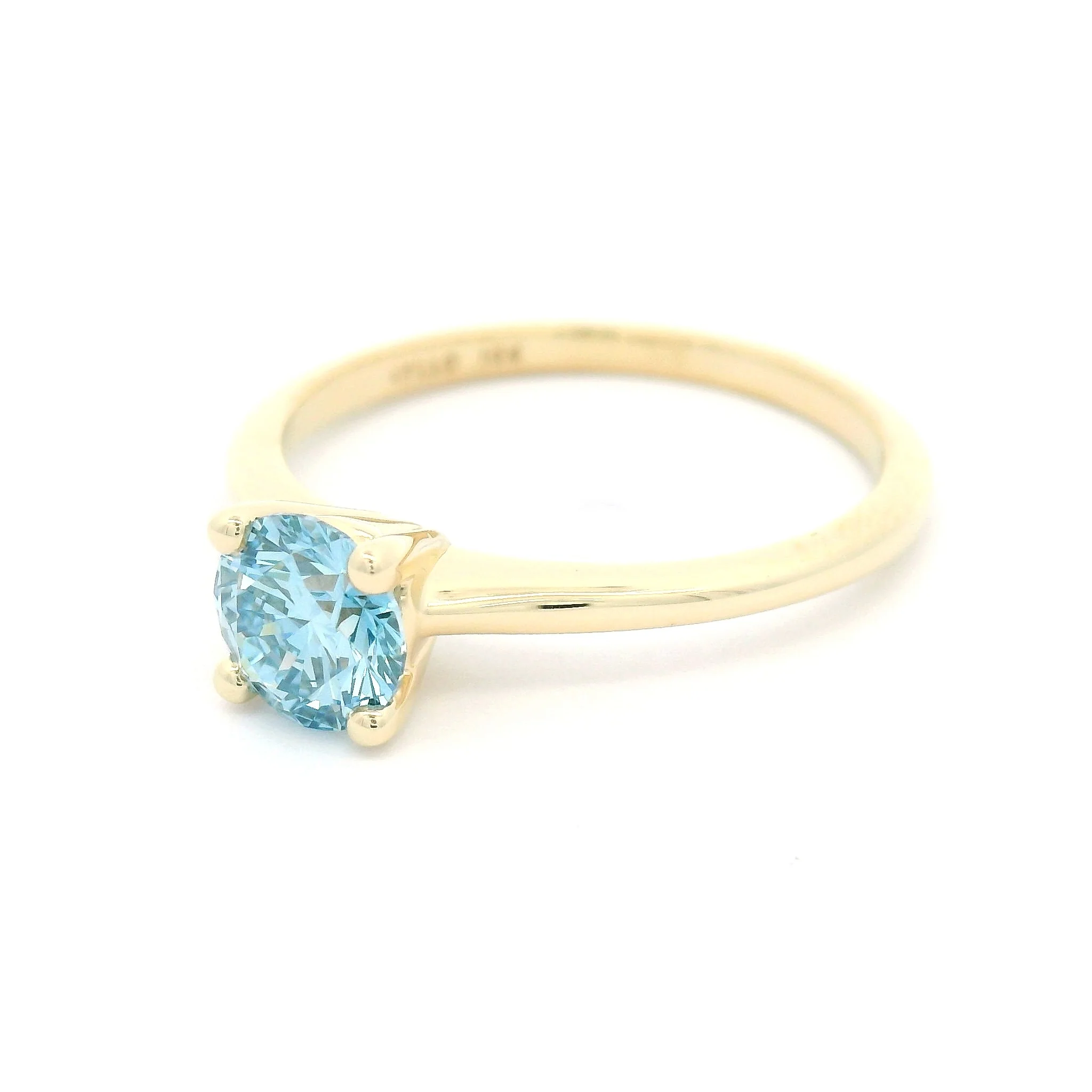 10k Yellow Gold Solitaire with 0.70ct Lab-Grown Blue Diamond - Image 2