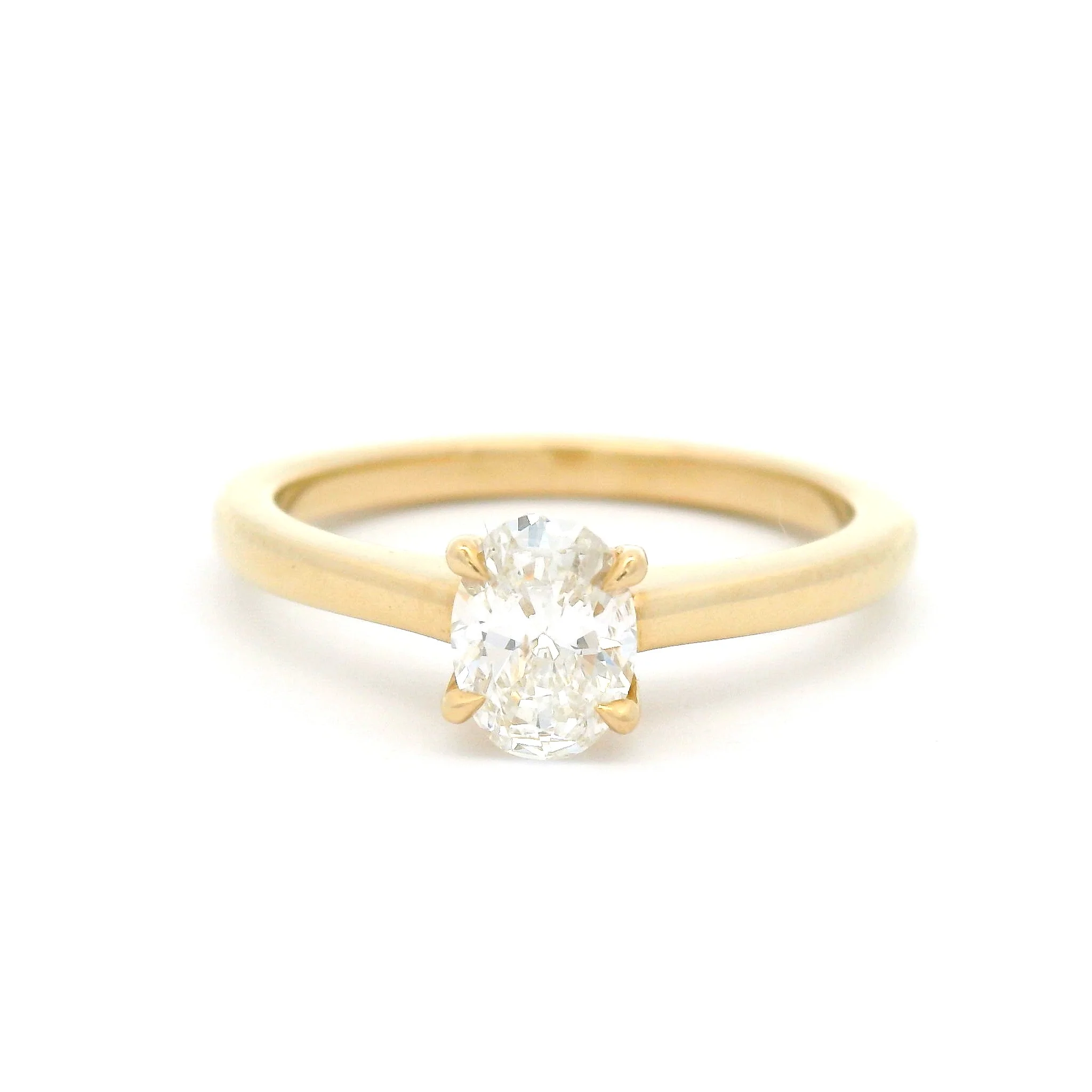 14k Yellow Gold Solitaire Featuring a Natural 0.50ct Oval Diamond