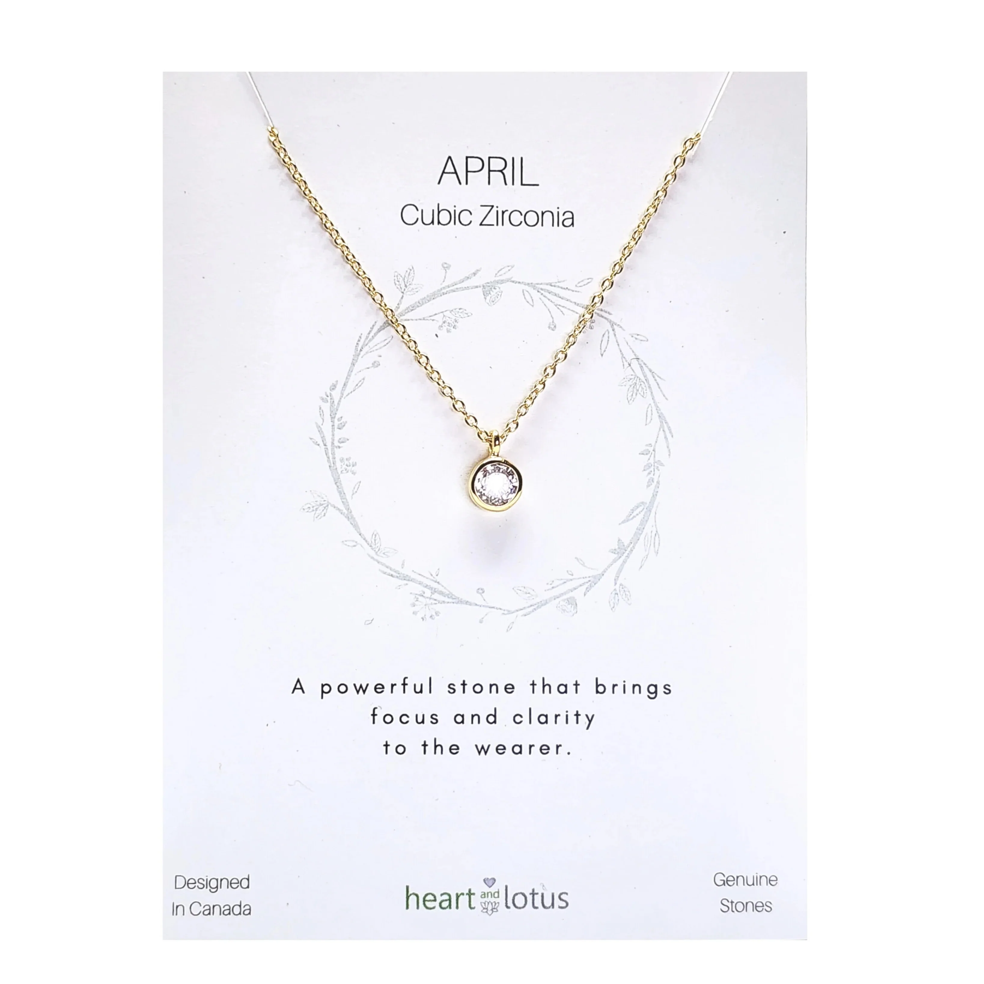 Cubic Zirconia April Birthstone Necklace - Image 3