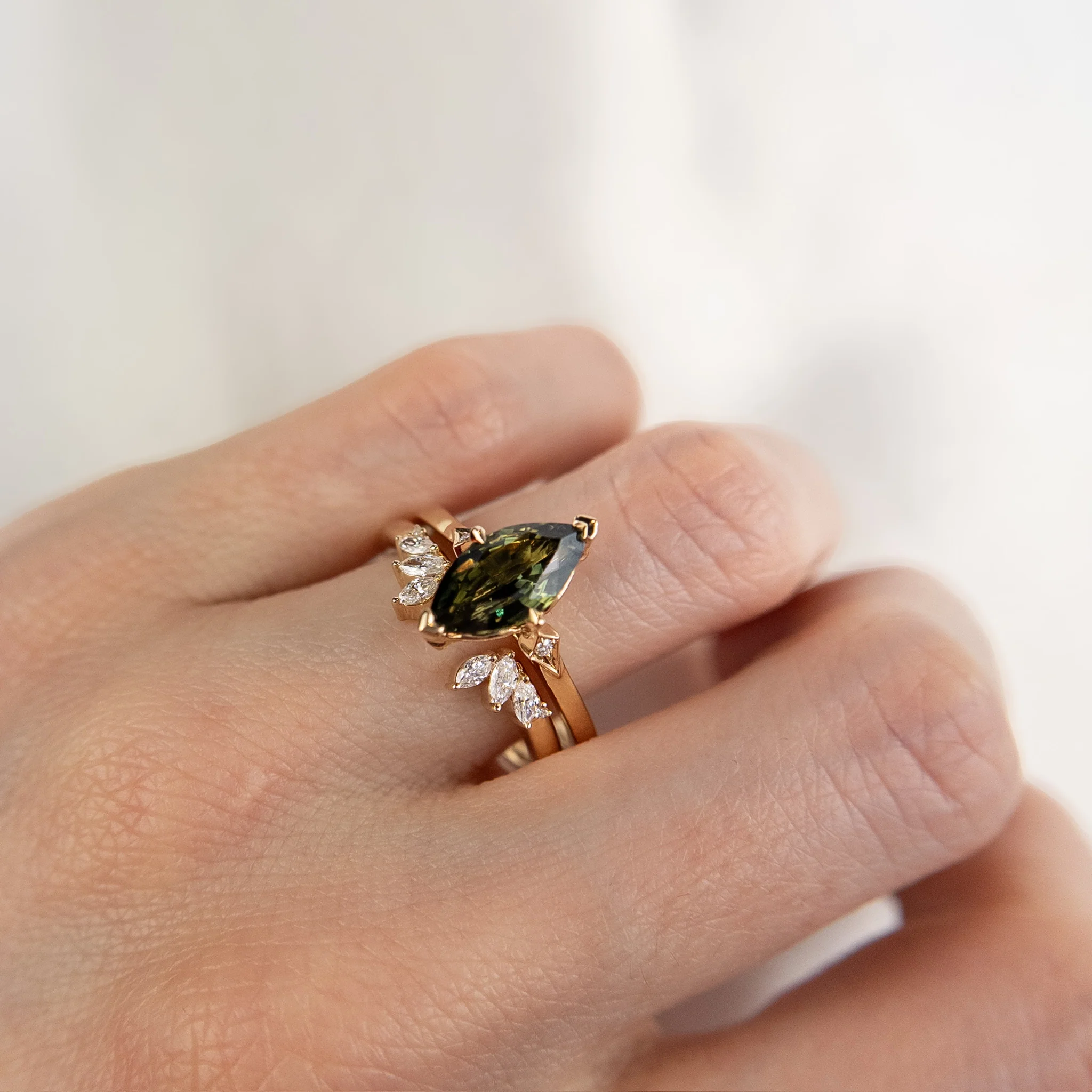 Dahlia - Open Diamond Wedding Band - Image 3