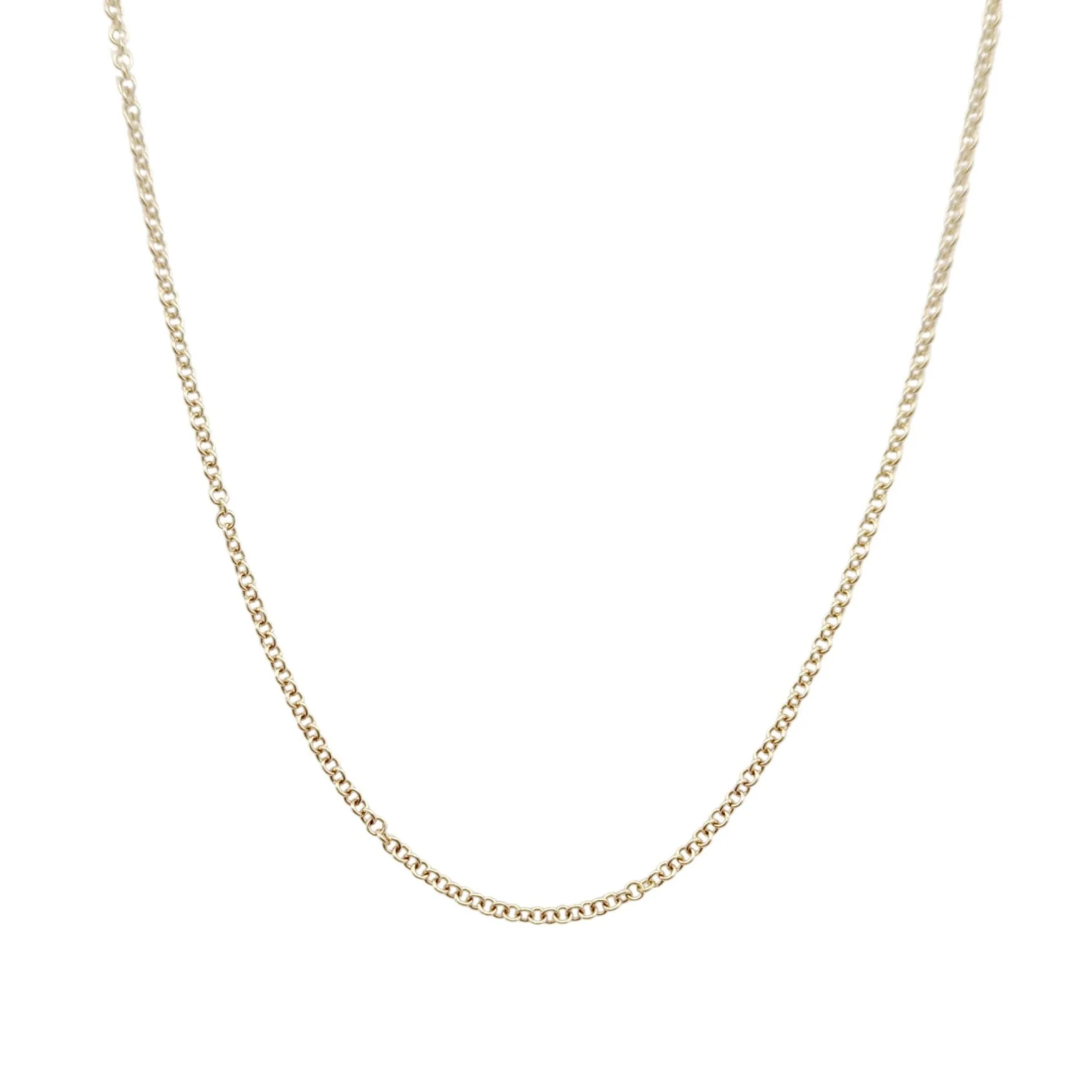Dainty 14k 1mm Yellow Gold Rolo Chain - Image 3