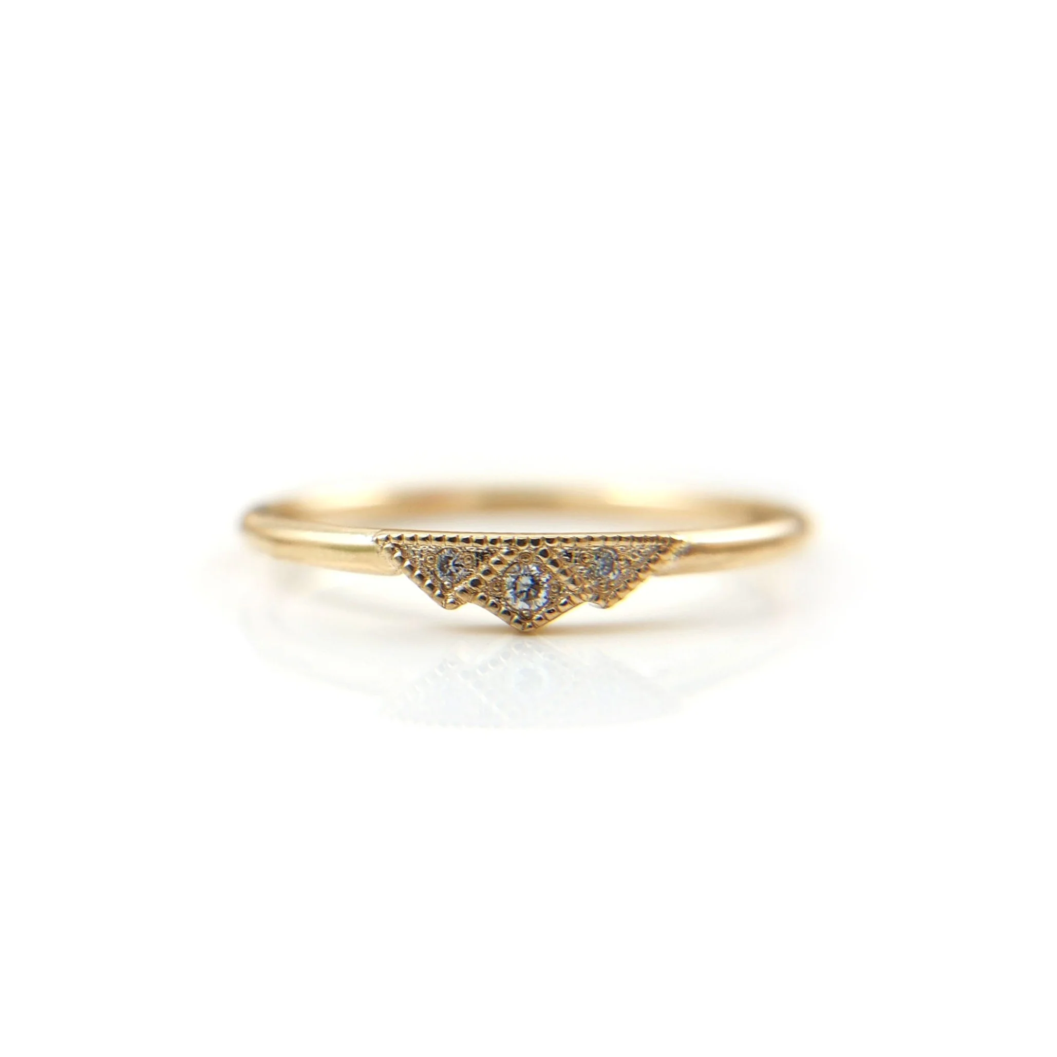 Dainty Lab-Grown Diamond & Milgrain Band
