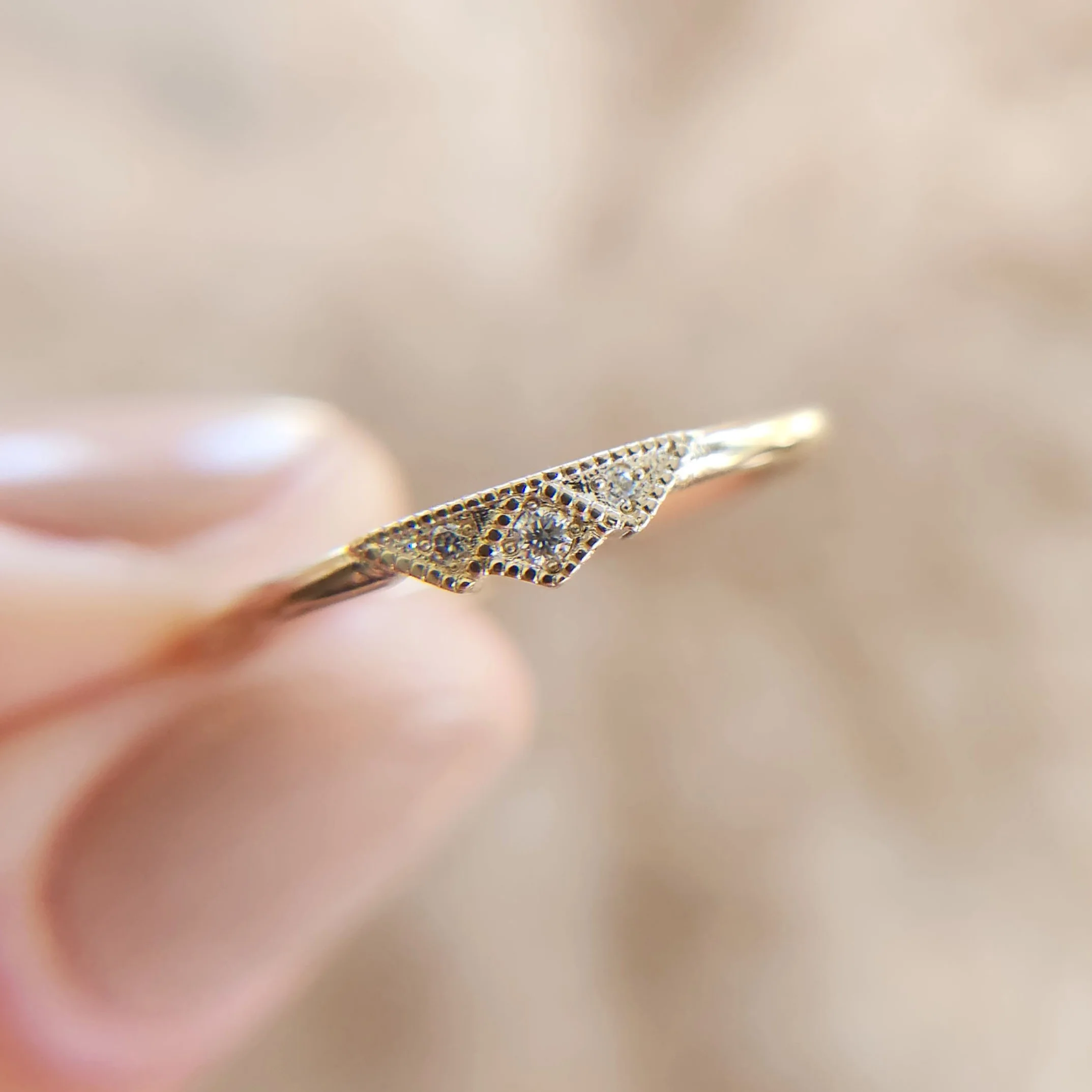 Dainty Lab-Grown Diamond & Milgrain Band - Image 2