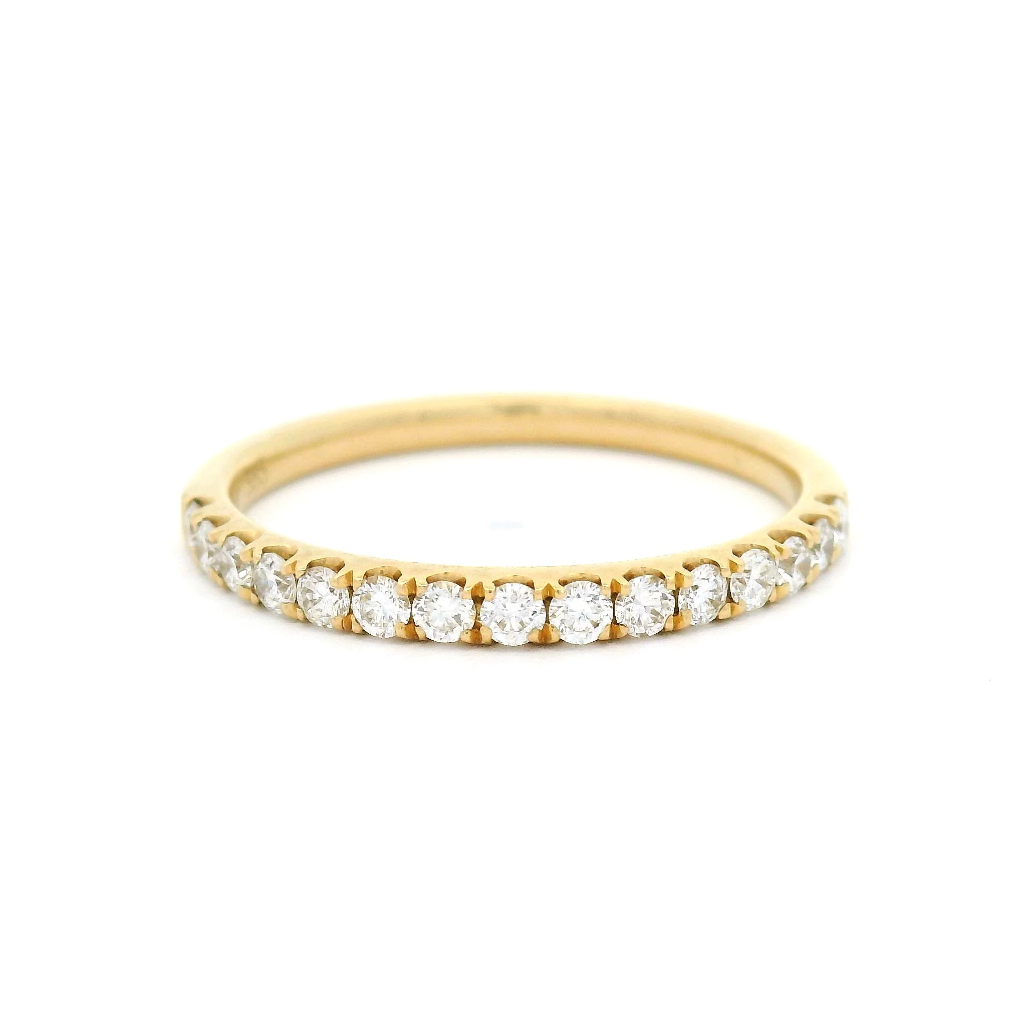 14k Yellow Bead-Set Half-Eternity Band with 0.32cts Natural Diamonds