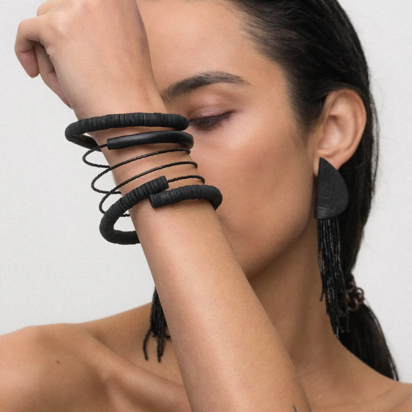Eclipse Leather Cuff Bracelet - Image 2
