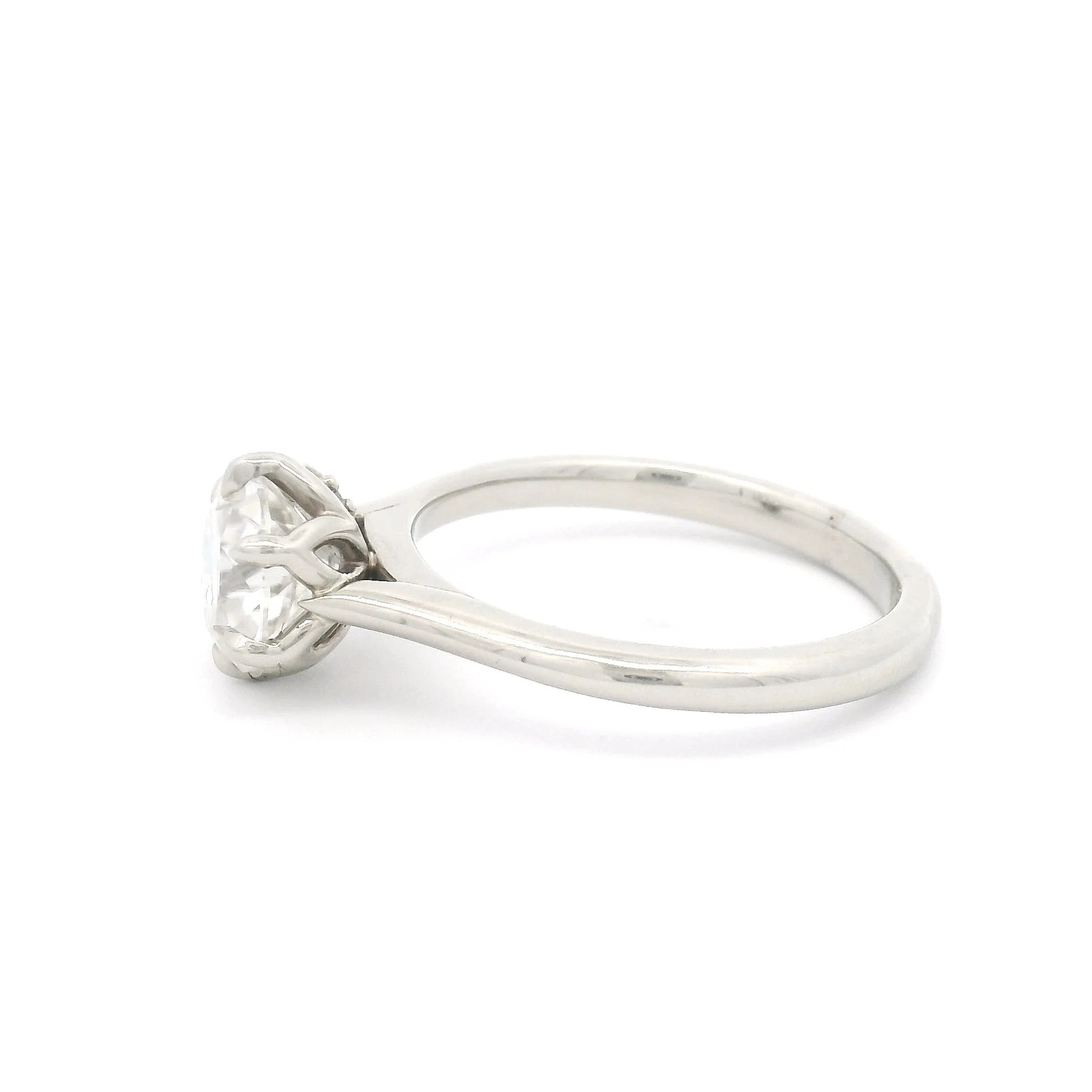 10k White Solitaire with 1.25ct Moissanite and Accent Moissanites - Image 3