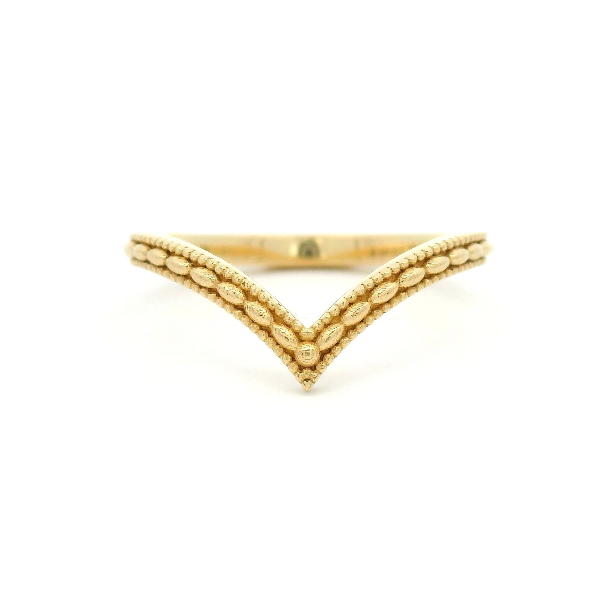 14k Yellow 2mm Wide Triple Milgrain Diadem Band