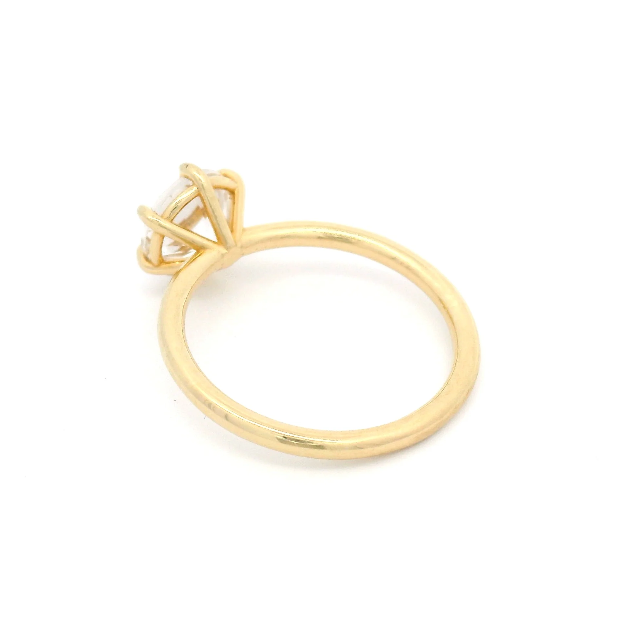 14k Yellow 6-Claw Solitaire with 1.5ct Lab-Grown White Sapphire - Image 3