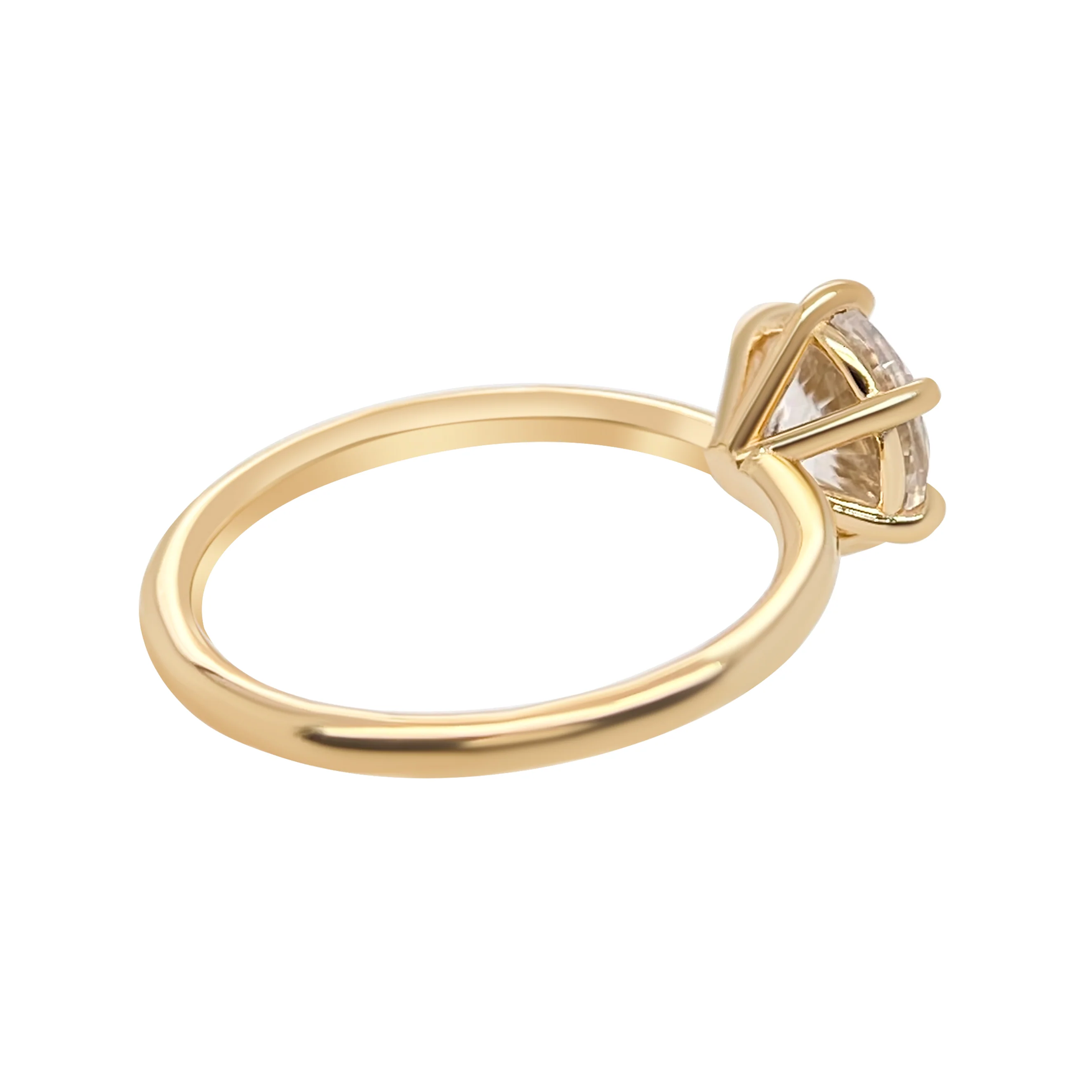 14k Yellow 6-Claw Solitaire with 1.5ct Lab-Grown White Sapphire - Image 5