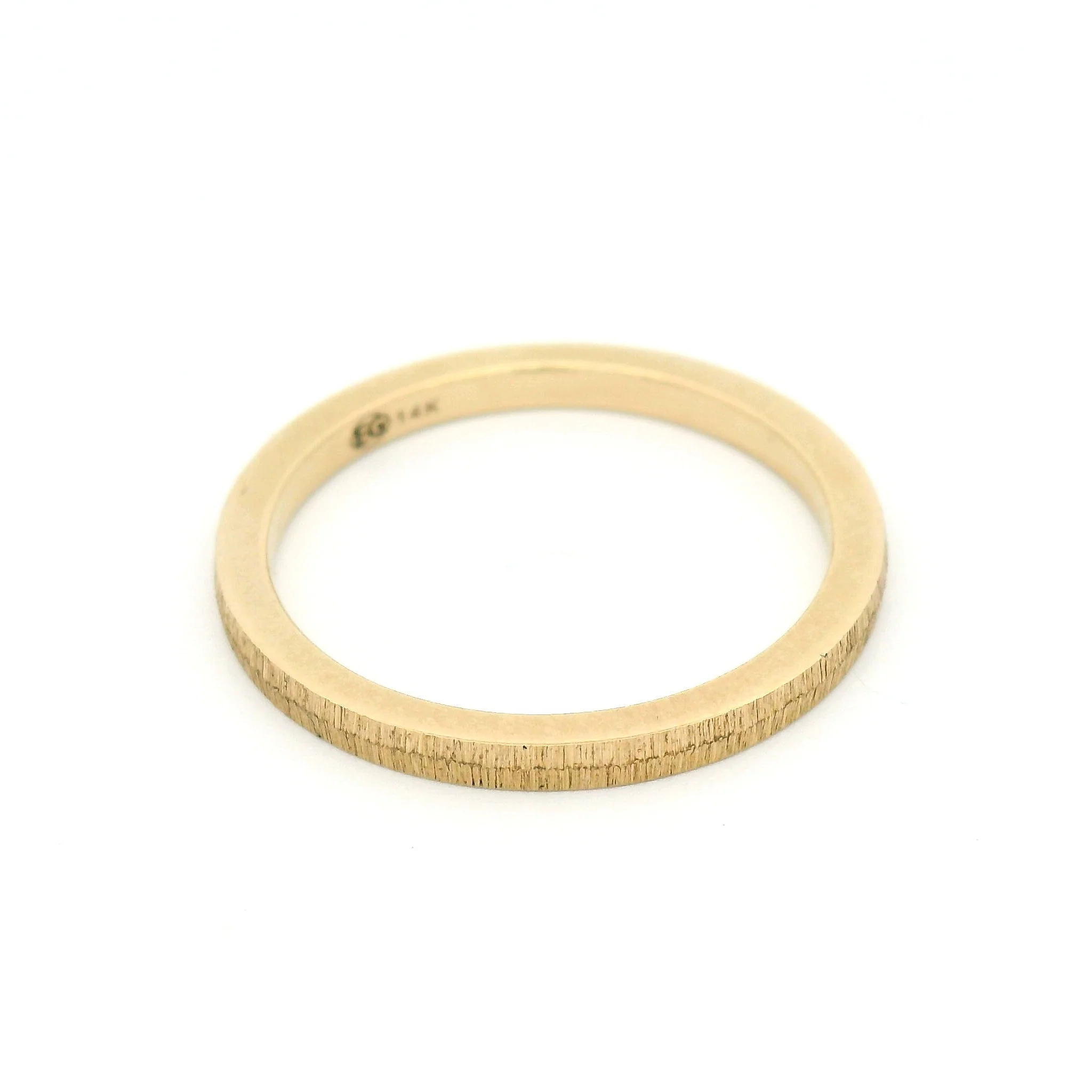 14k Yellow 1.8mm Wide Engraved Texture Band - Image 2