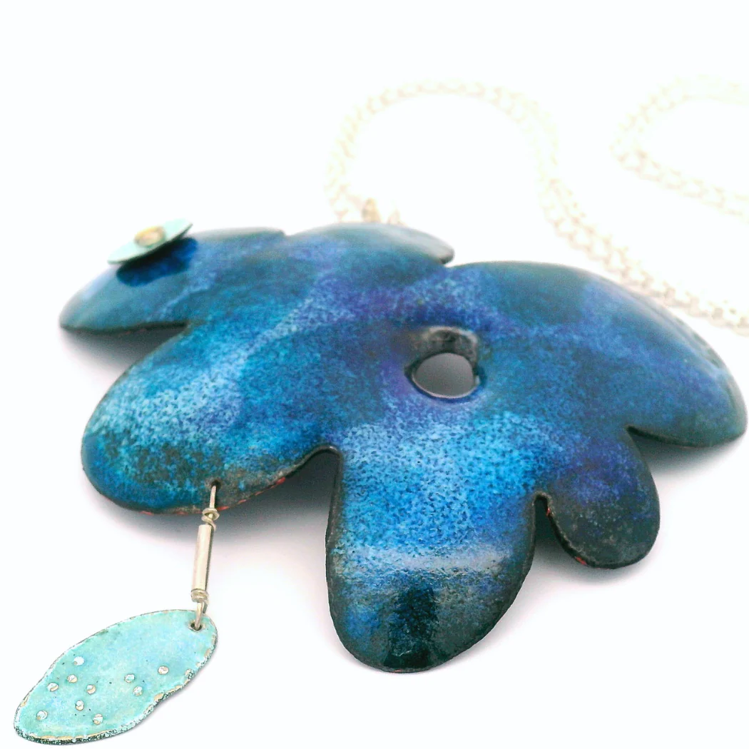 Enamel Rain Cloud Daisy Pendant - Image 2