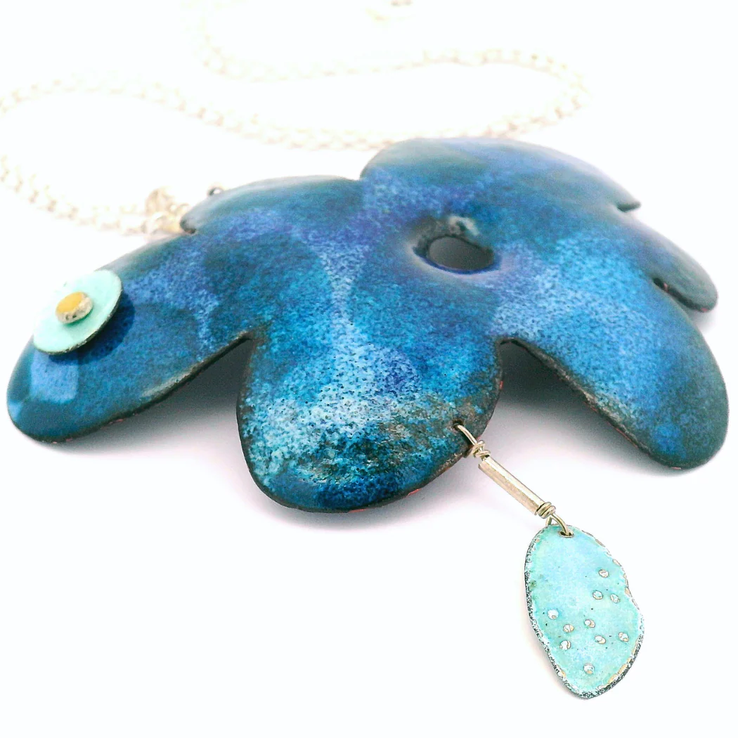 Enamel Rain Cloud Daisy Pendant - Image 5
