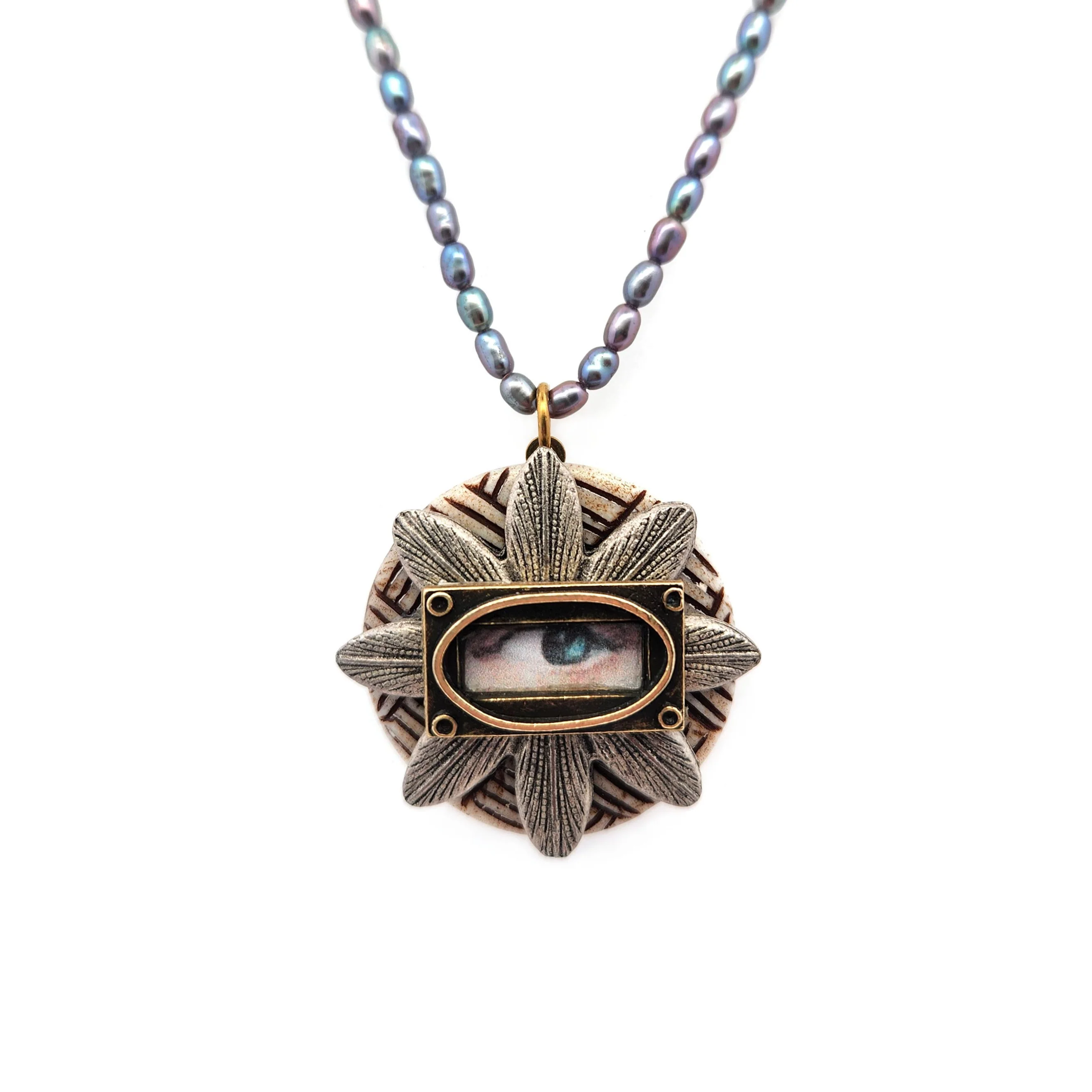 Floral Peekaboo Eye Pendant