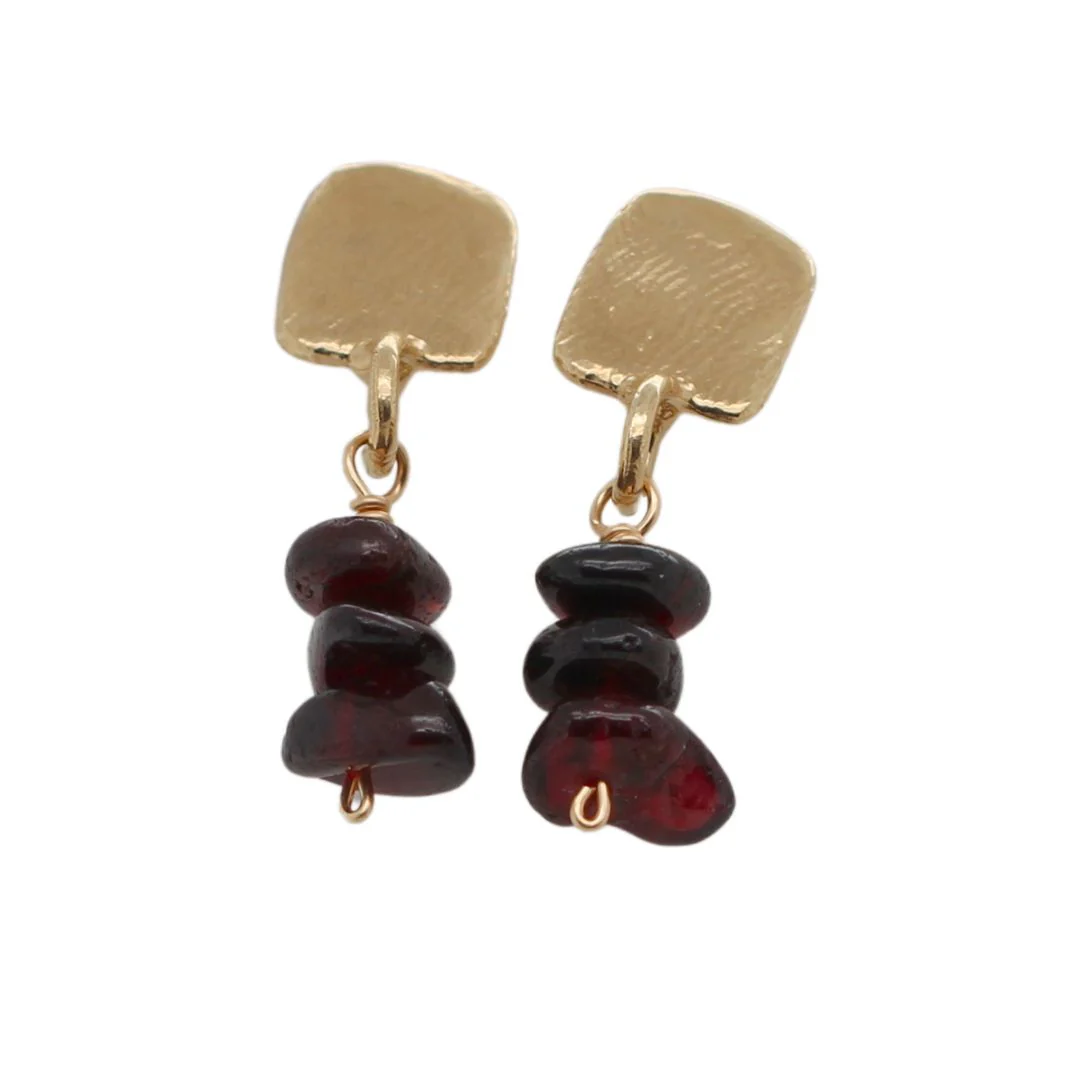 Garnet Drop Earrings
