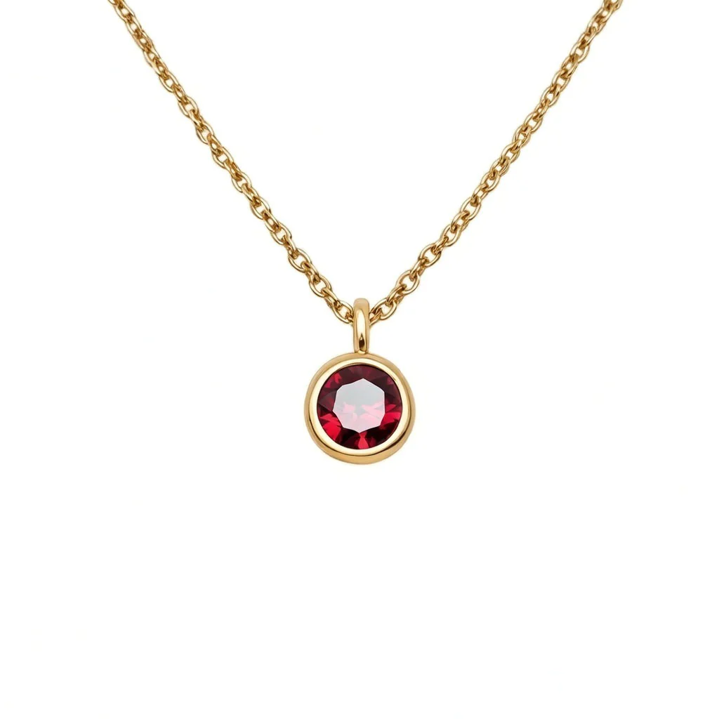 Garnet January Birthstone Necklace