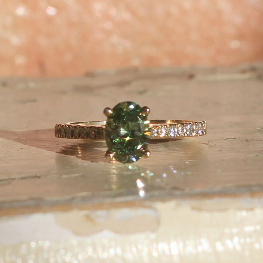 Ginerva - Green Diamond Engagement Ring - Image 2