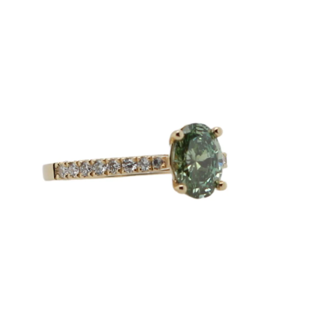Ginerva - Green Diamond Engagement Ring - Image 5