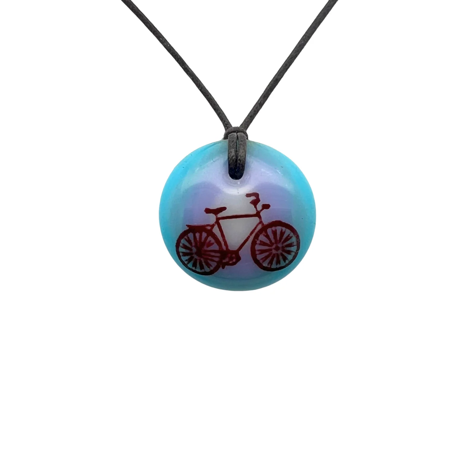 Glass Bicycle Necklace