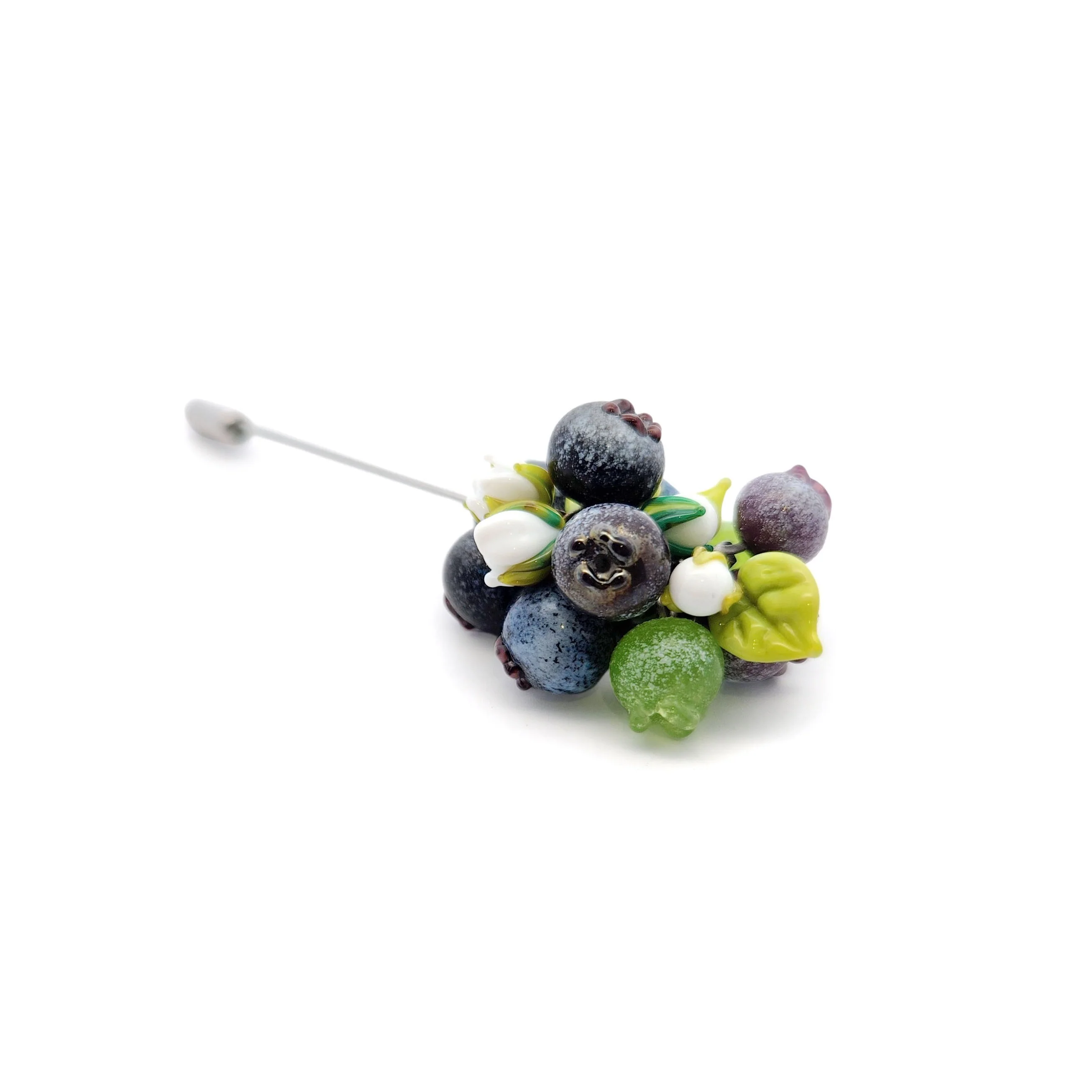 Glass Blueberry Cluster Pin - Image 2