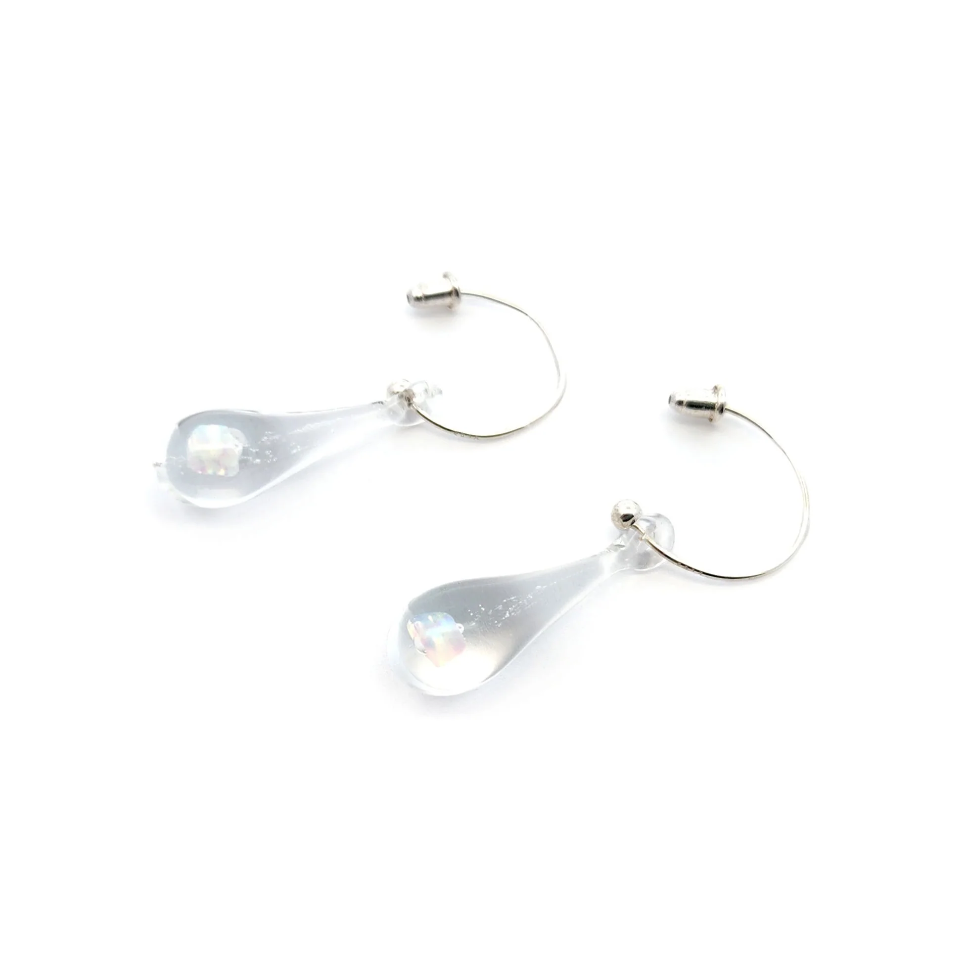 Glass Opal Drop Earrings