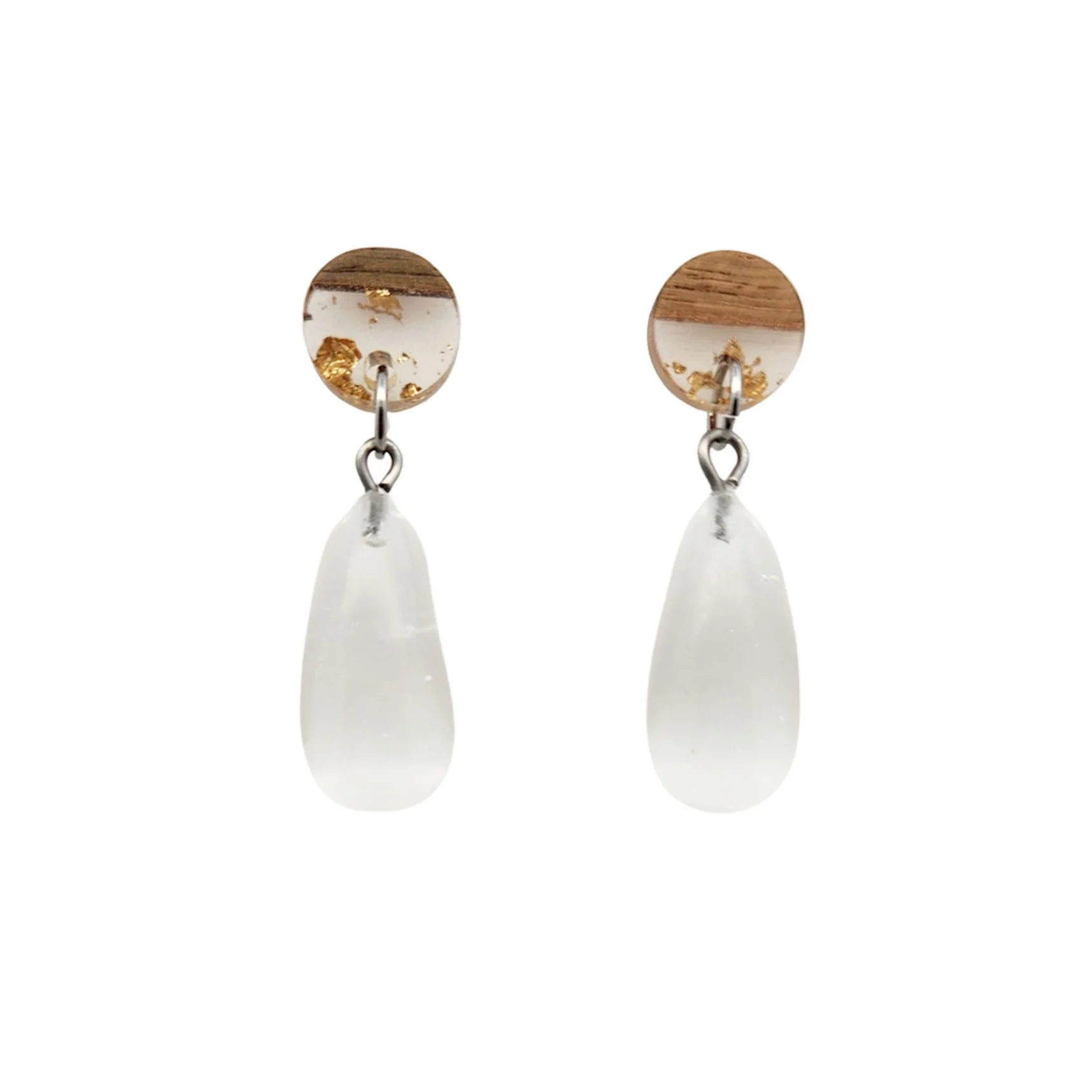 Glass Tear Drop Earrings - Image 2