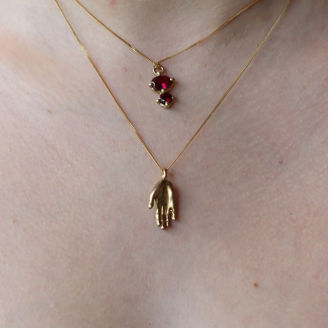 Gold-plated Brass Hand Necklace - Image 2
