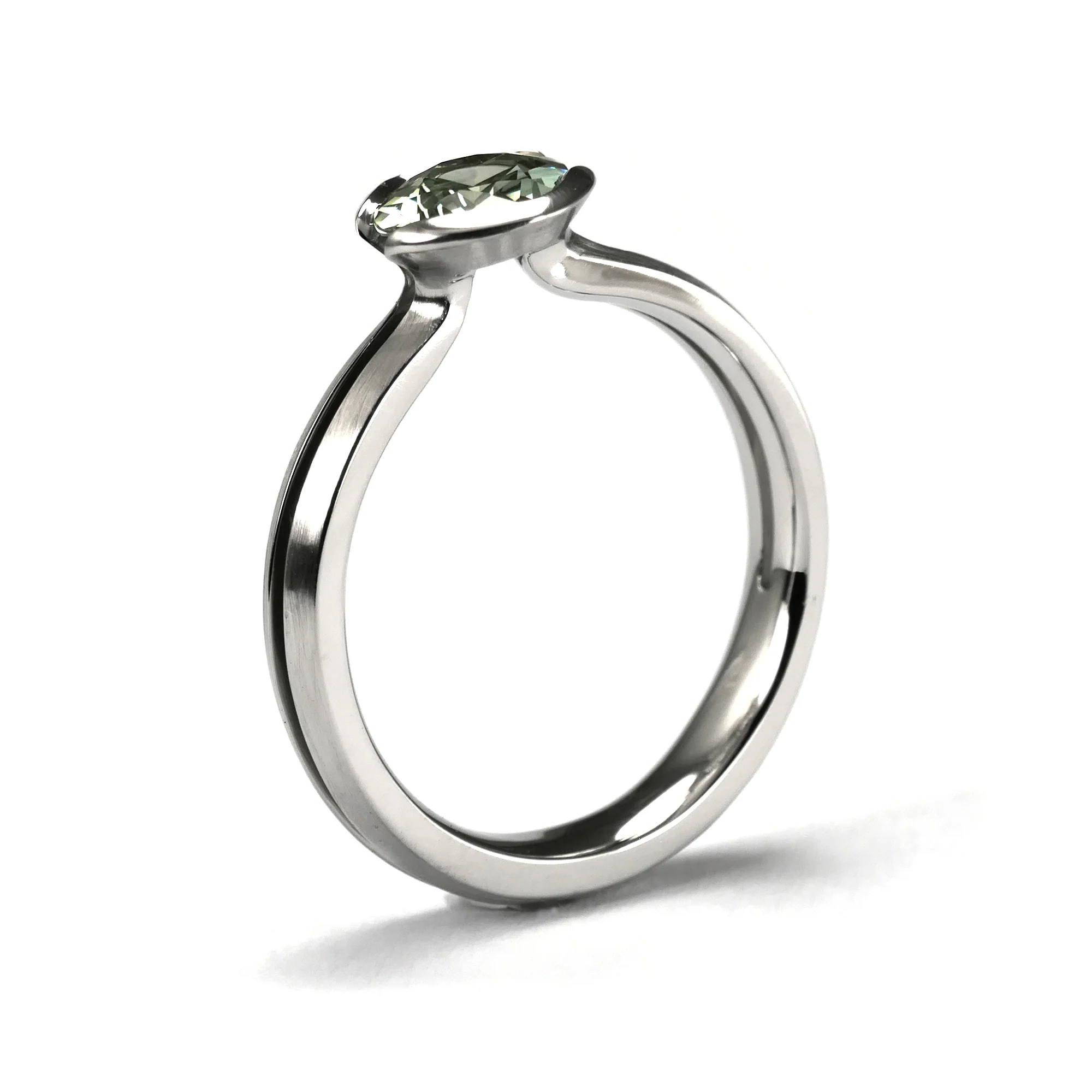 Green Dream Ring - 14k White Solitaire with 1.25ct Green Montana Sapphire - Image 6