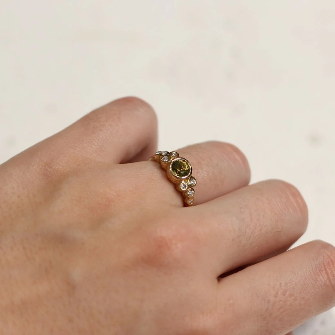 Green Sapphire Bezel Ring - Image 5