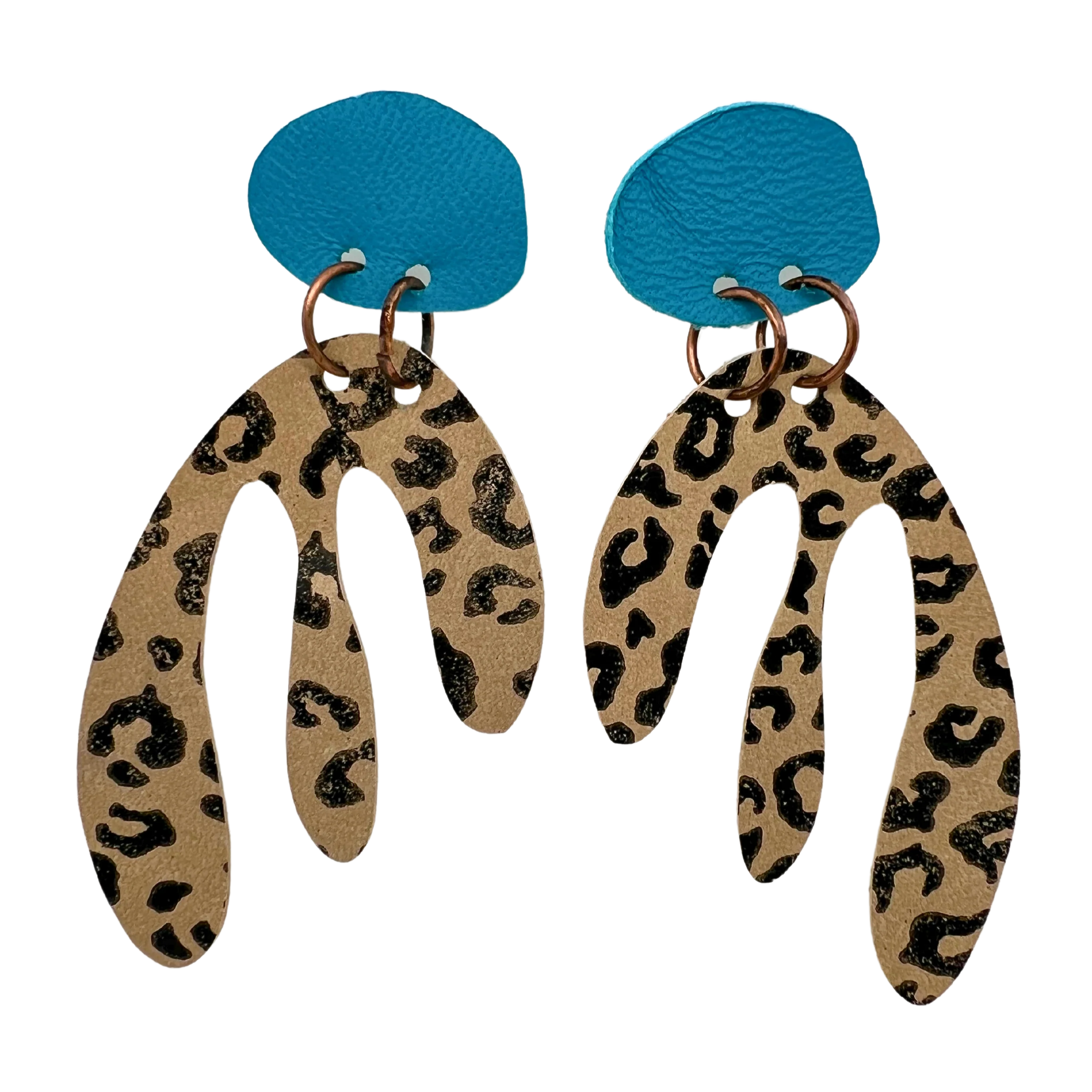 Hand Dyed Colourful Leather Earrings
