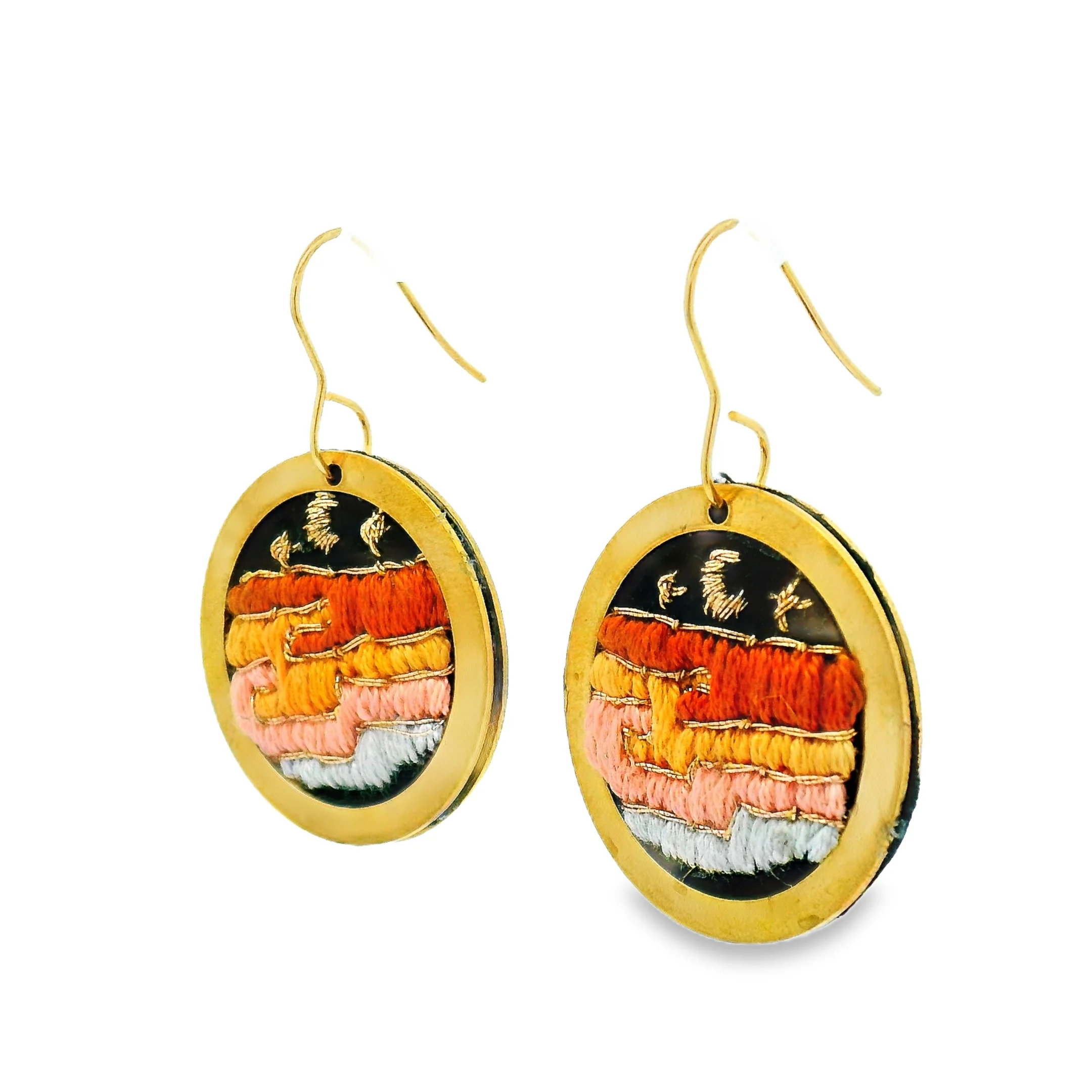Hand Embroidered Desert Earring - Image 2