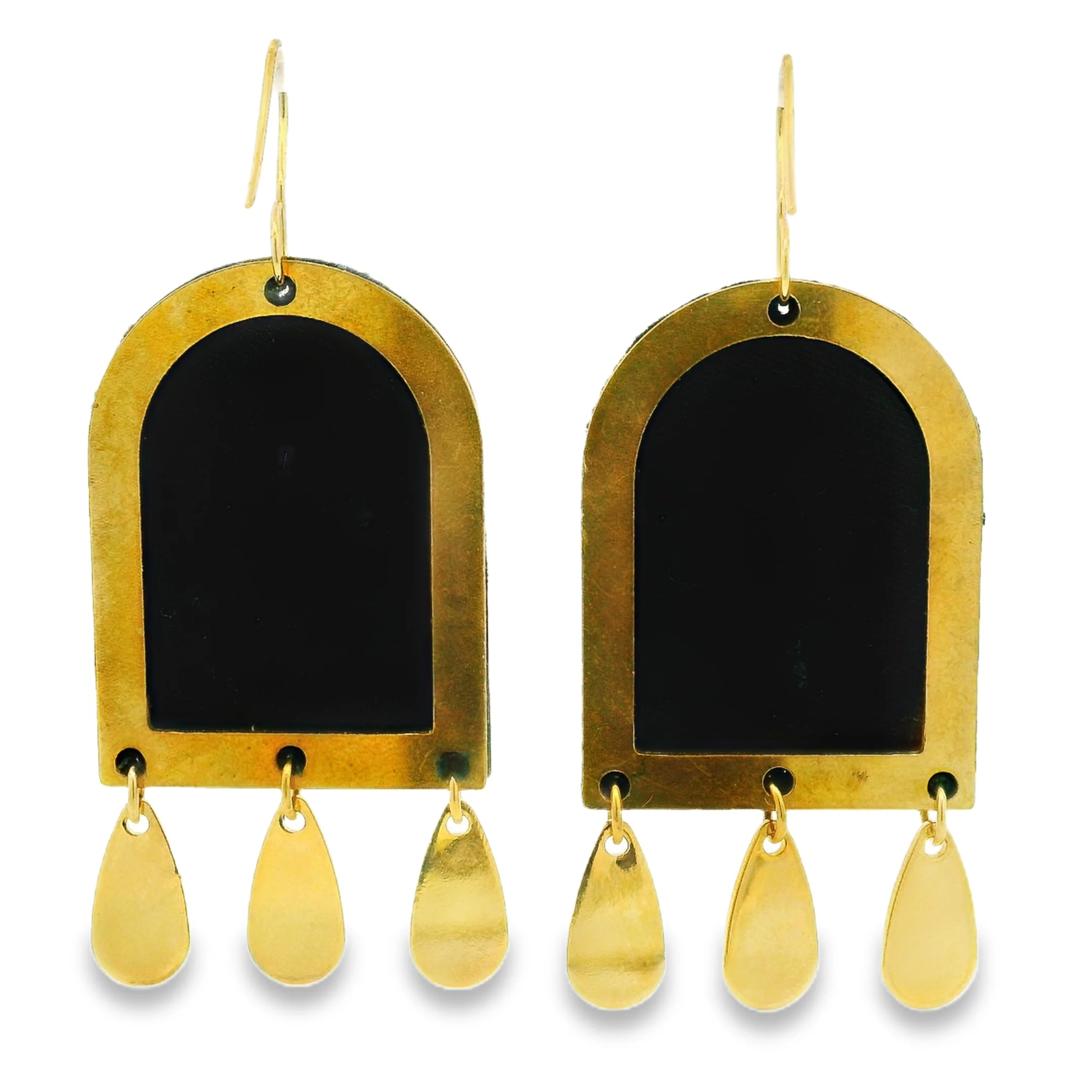 Hand Embroidered Dome in Bloom Earrings - Image 4