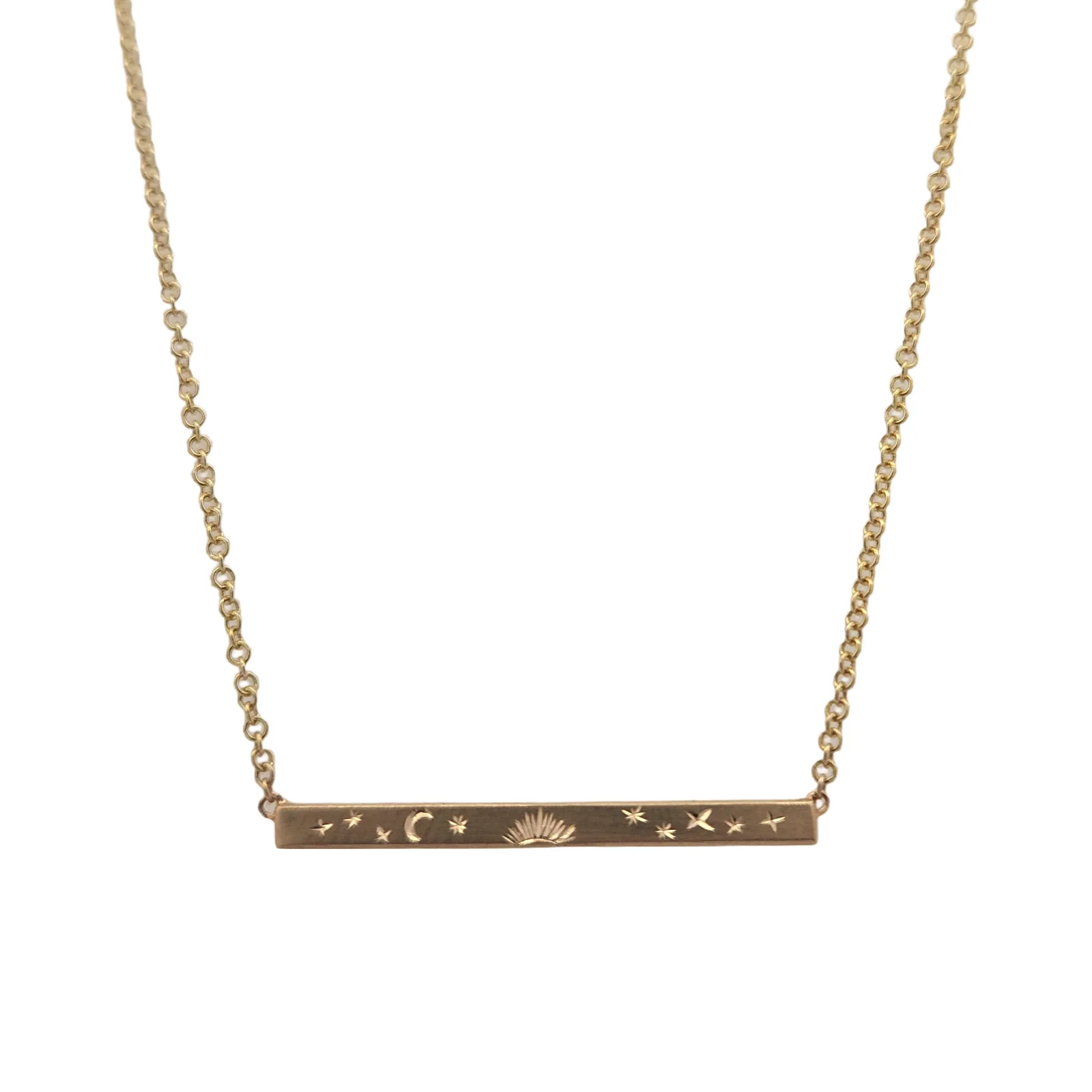 Hand Engraved Dusk Bar Necklace