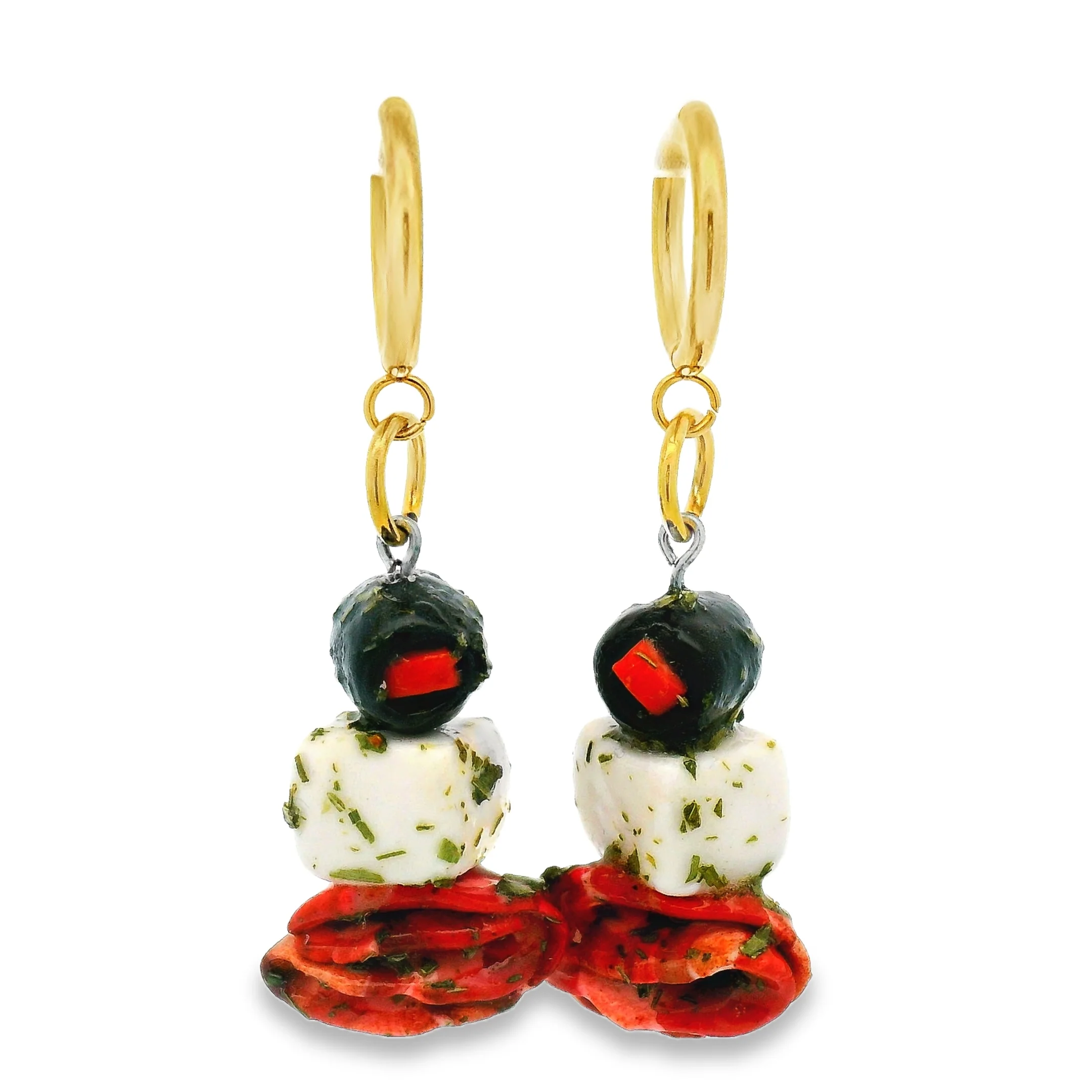 Handmade 3 Piece Antipasto Earrings - Black Olive