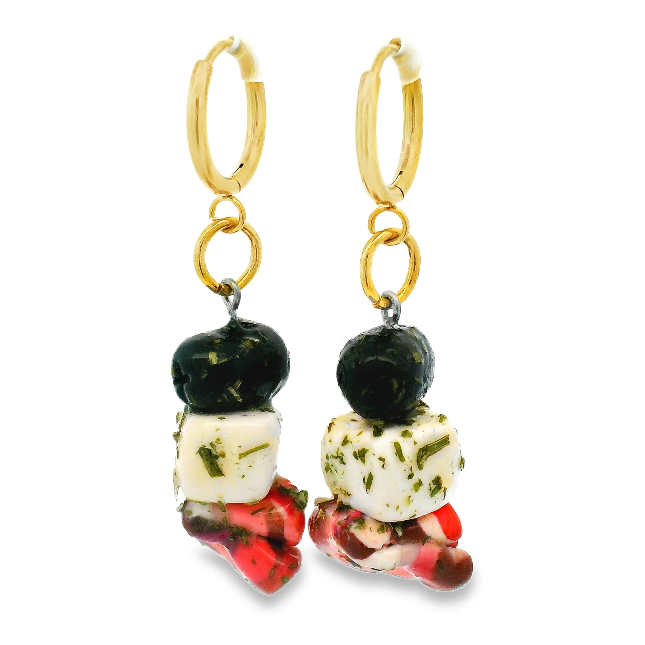 Handmade 3 Piece Antipasto Earrings - Black Olive - Image 4