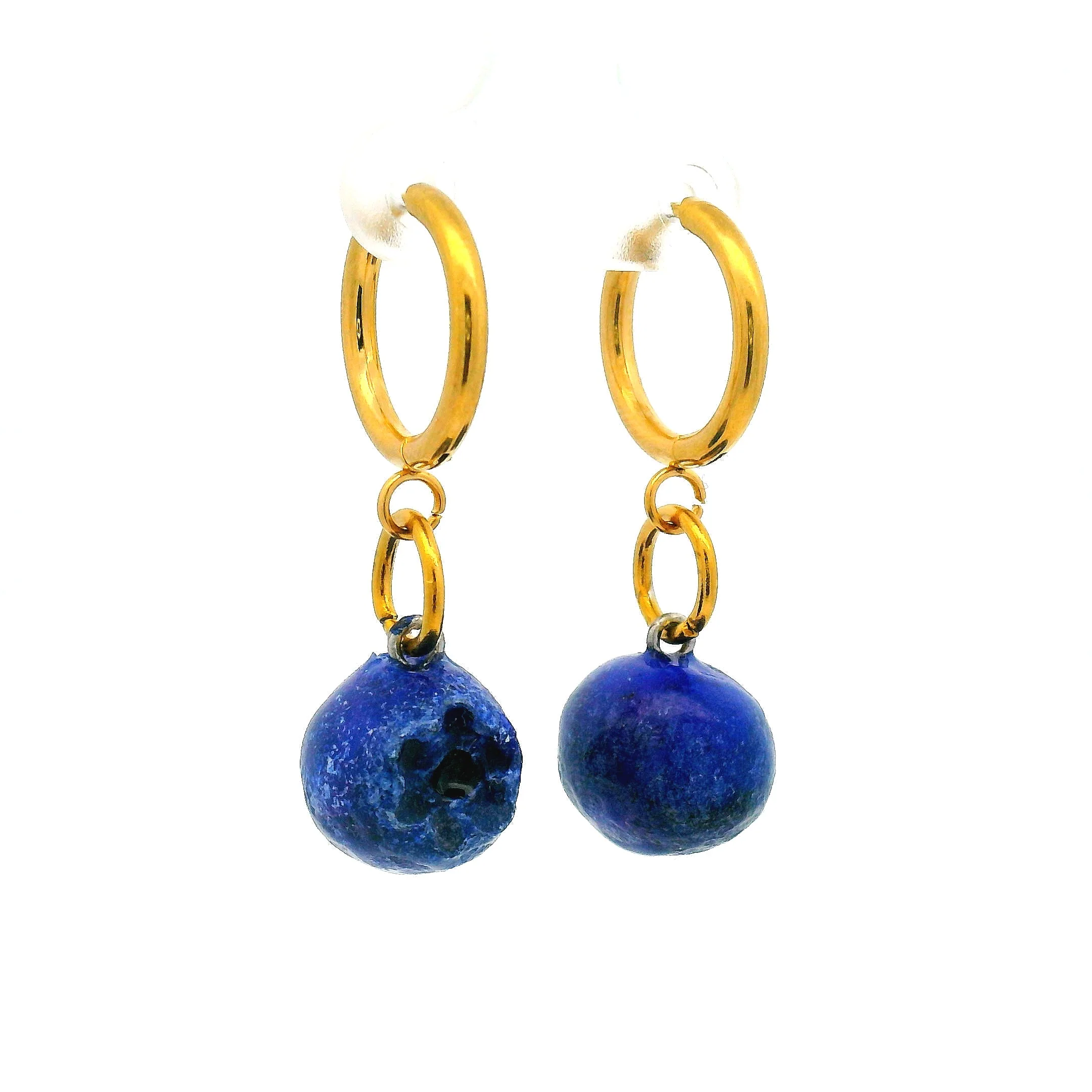 Handmade Blueberry Drop Earrings - Image 3