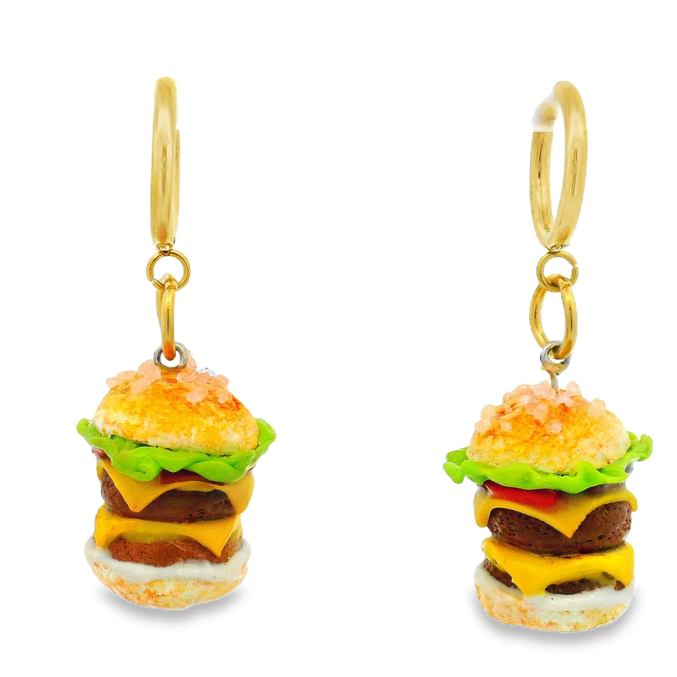 Handmade Double Cheeseburger Earrings