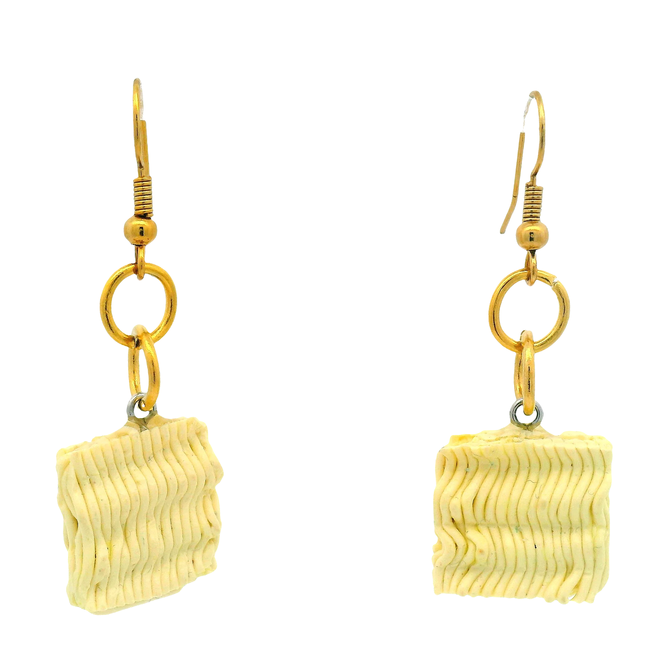 Handmade Dried Ramen Noodle Earrings