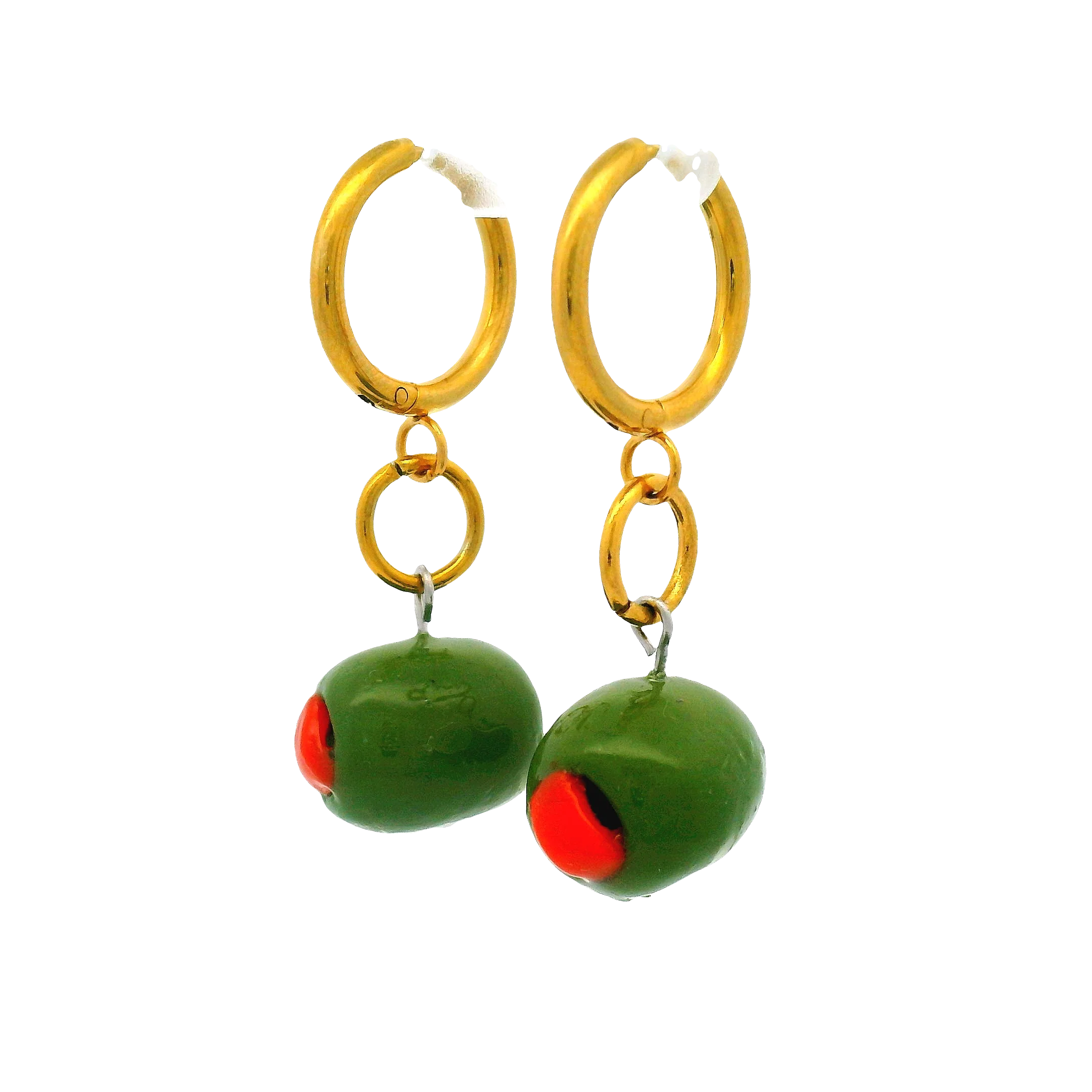 Handmade Green Olive Earrings - Image 2