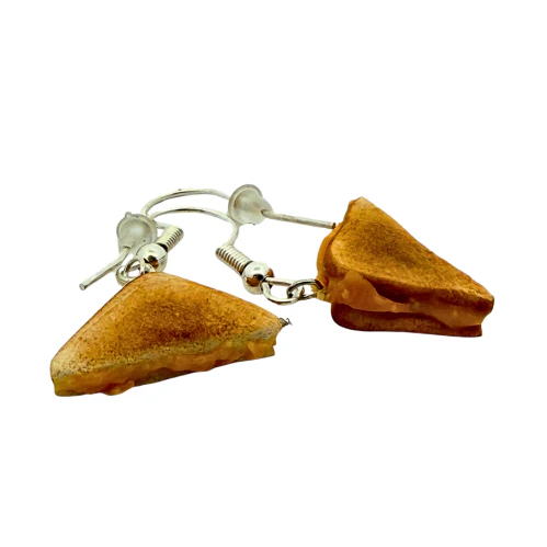 Handmade Grilled Cheese Earrings - Image 3
