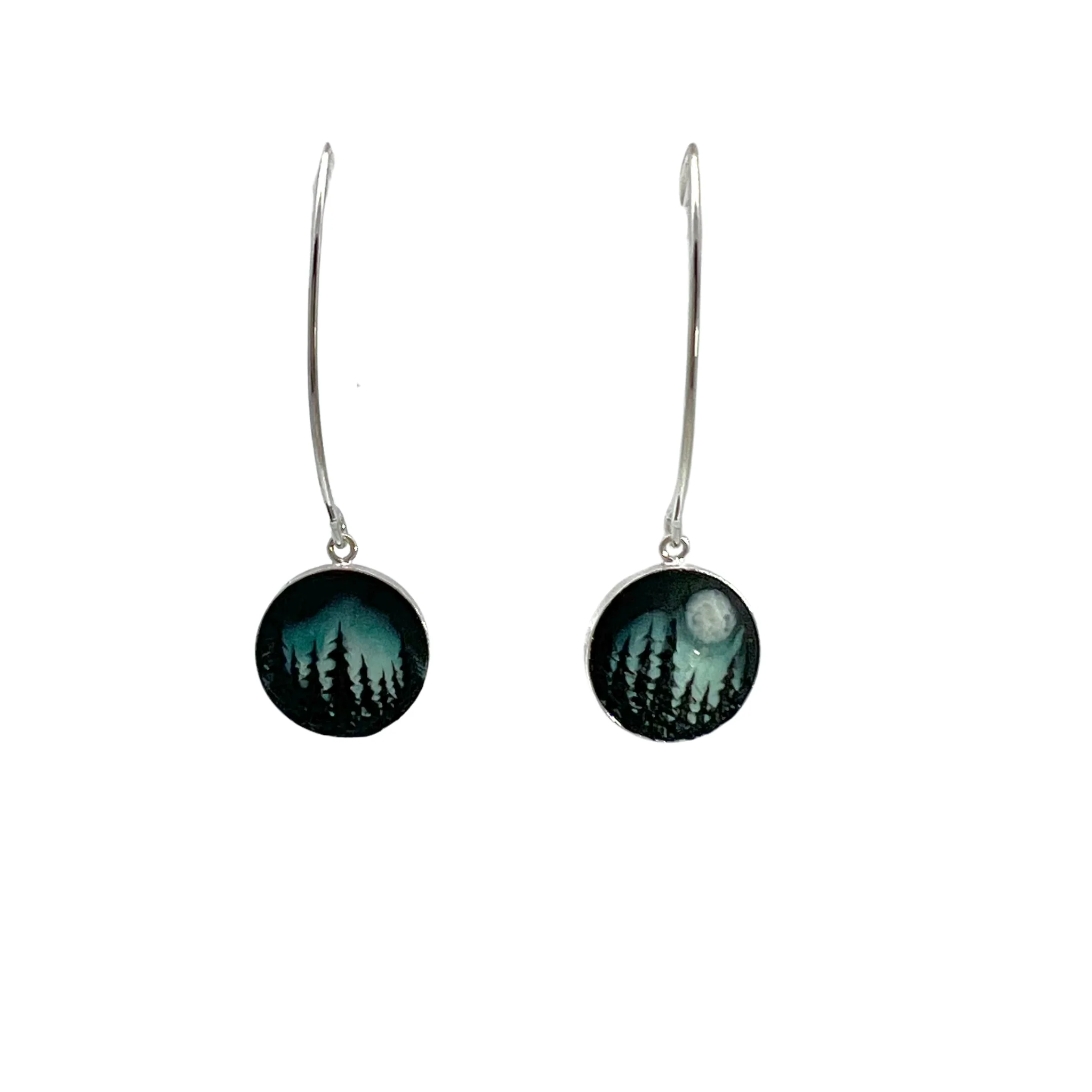 Handmade Polymer Northern Lights Hook Earrings