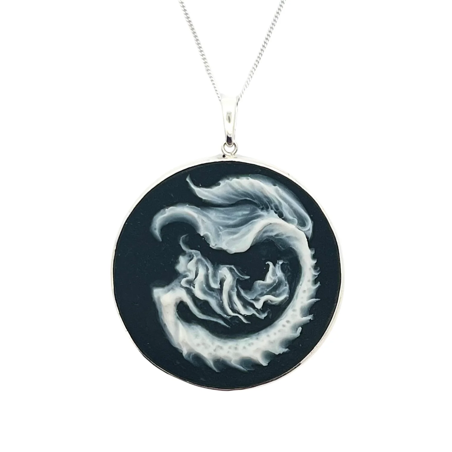 Handmade Polymer Sea Witch Mermaid Extra Large Pendant