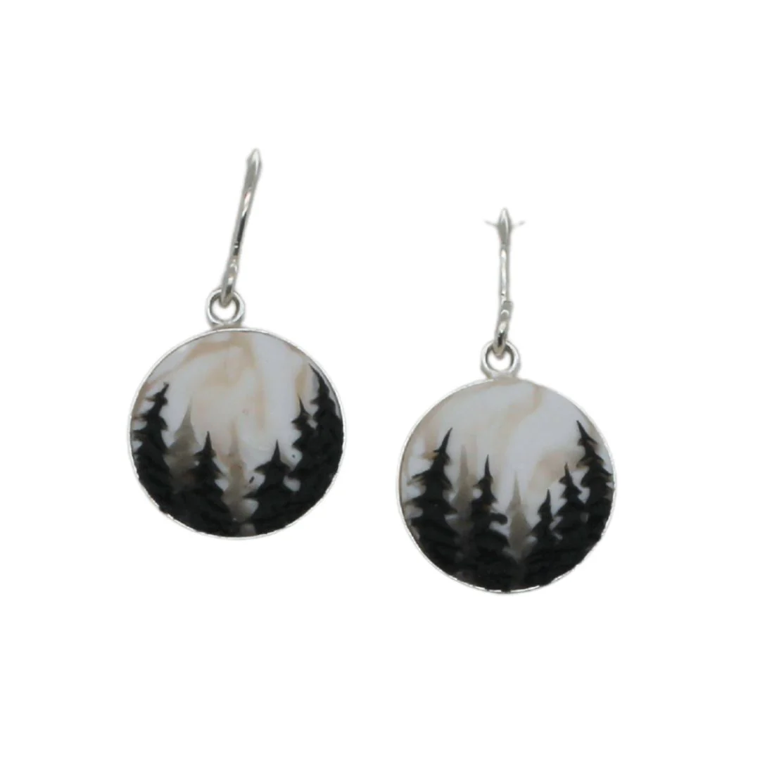 Handmade Polymer Mountain Cedar Earrings - Image 2