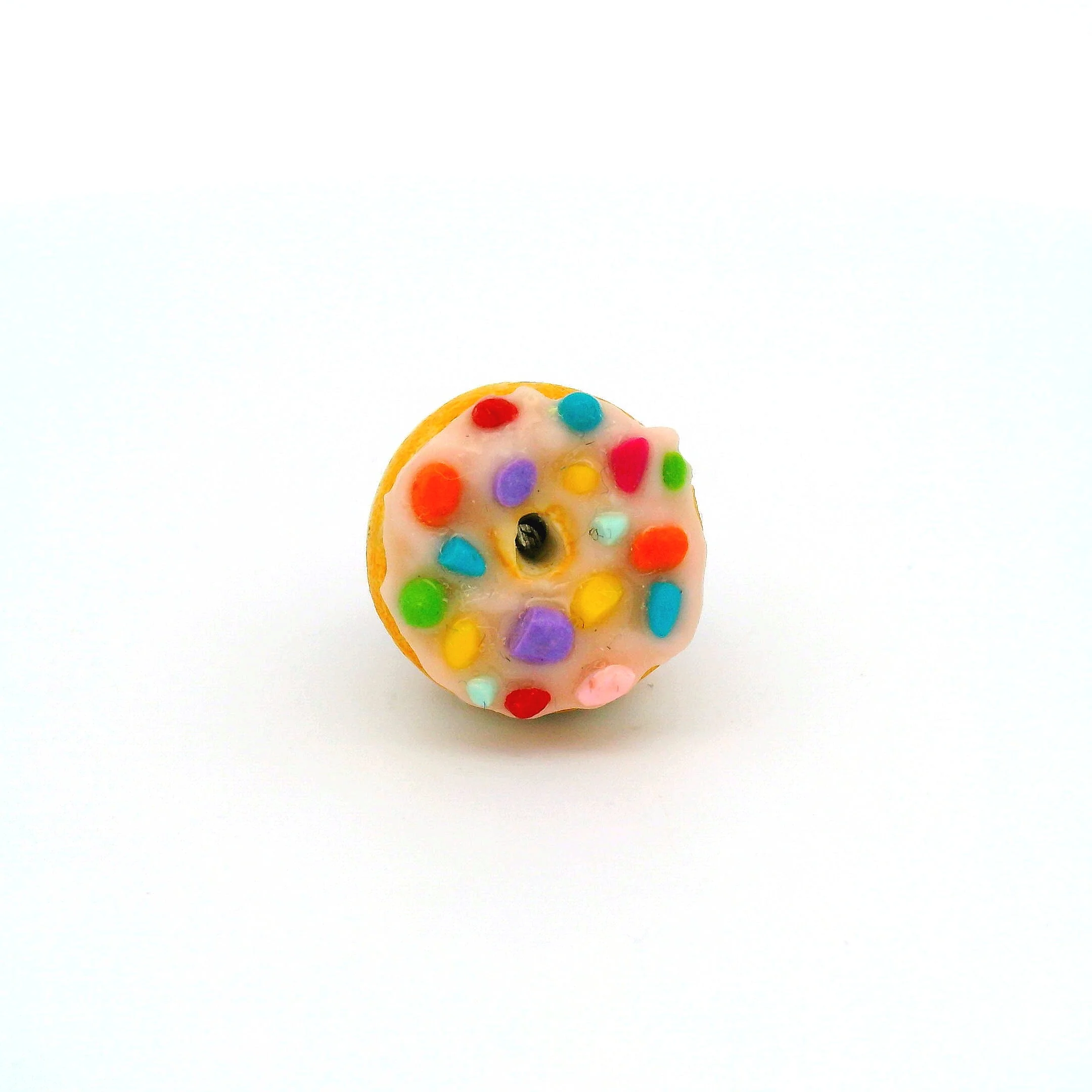 Handmade Vanilla Sprinkle Donut Pin