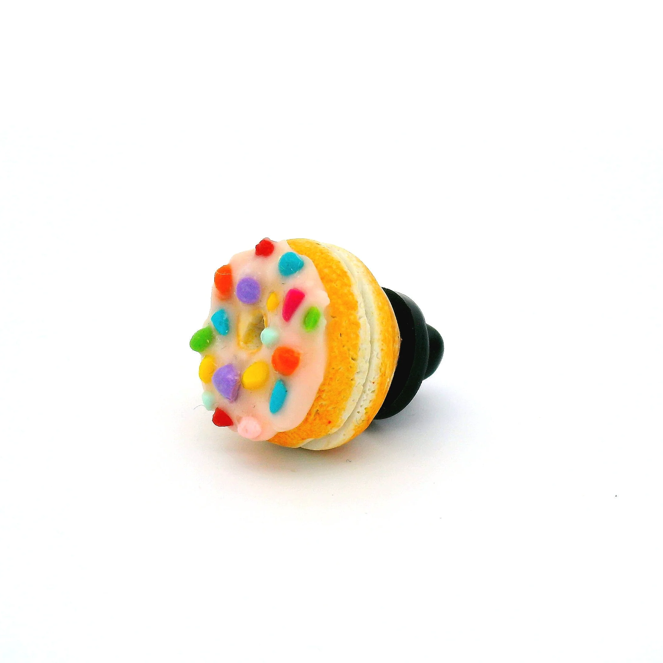 Handmade Vanilla Sprinkle Donut Pin - Image 2