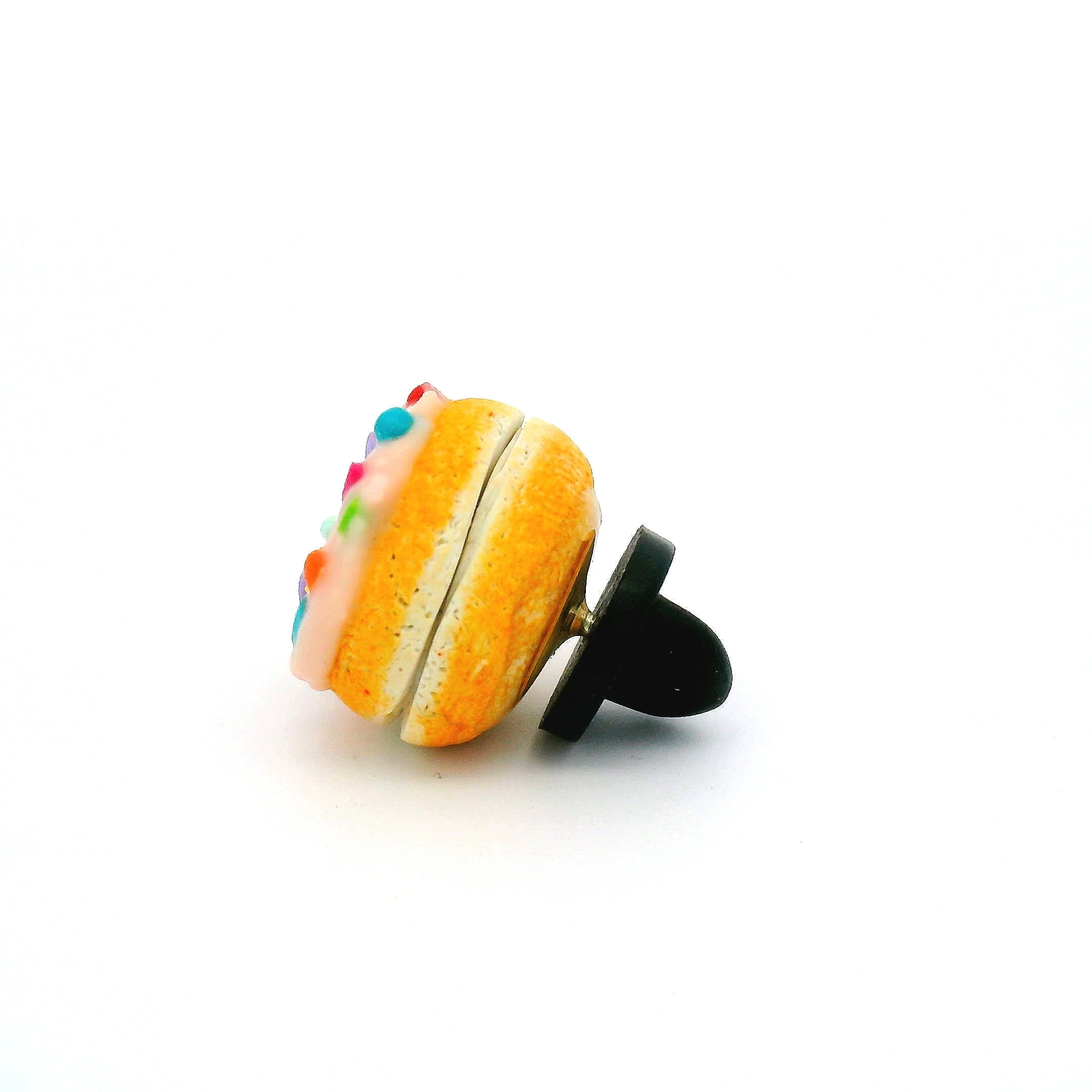 Handmade Vanilla Sprinkle Donut Pin - Image 3