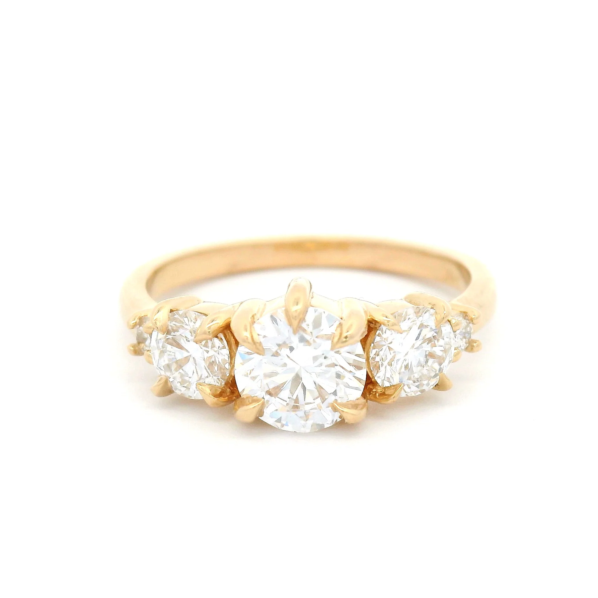 14k Yellow Five Stone Engagement Ring with 1.42cts Lab Grown Diamonds